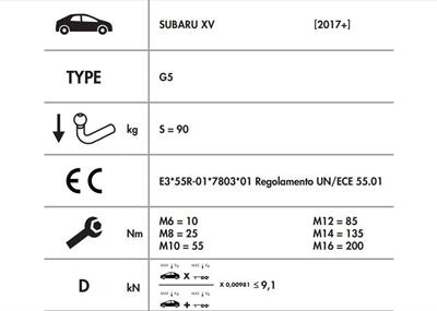 DİKEY SÖKTAK SUBARU XV - CROSSTREK