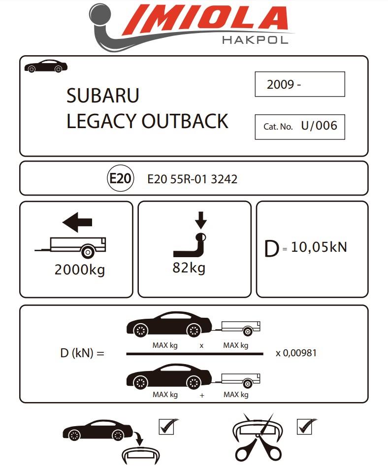 SUBARU LEGACY OUTBACKLEGACY OUTBACK 09/2009-02/2015 ÇEKİDEMİRİ LegacyHakpolSUBARU LEGACY OUTBACK