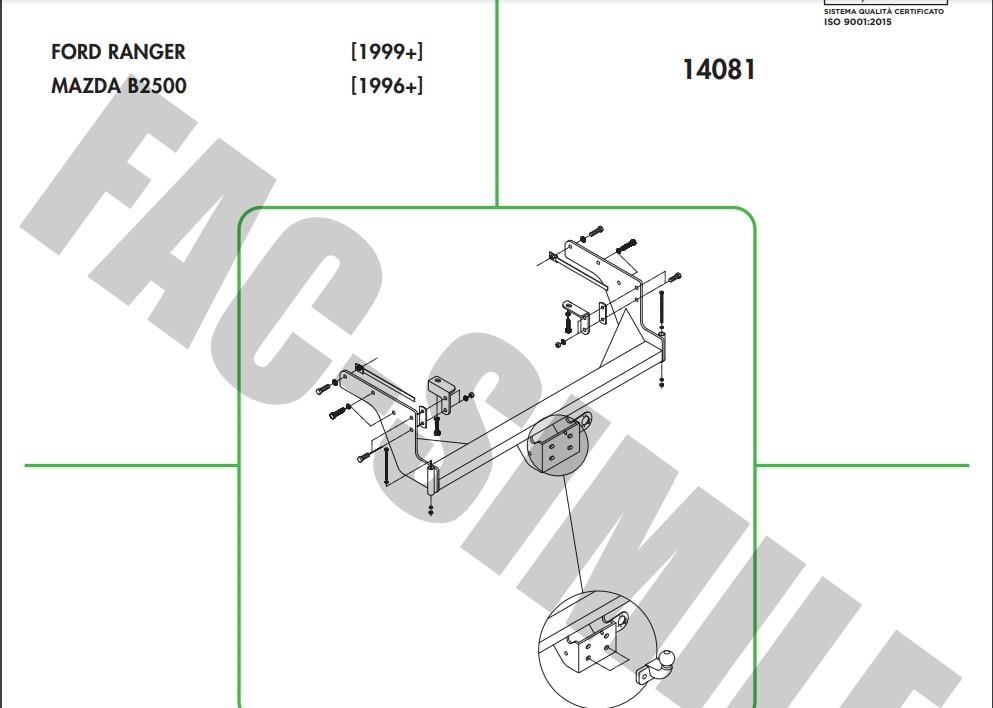 FORD RANGER - MAZDA BT50 - MAZDA B2500 14081/SFRangerUMBRA RIMORCHIFORD ...