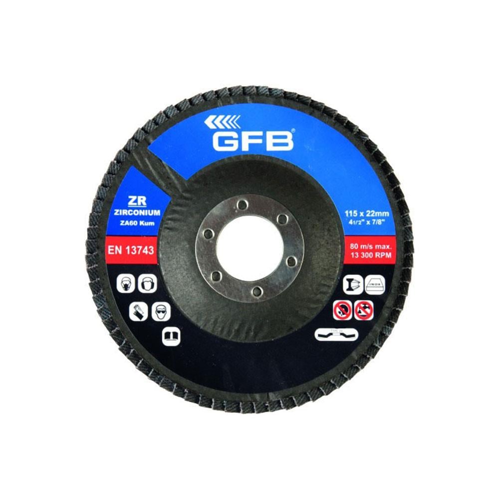 GFB 2321 Mavi Zirkonyum Flap Disk 115 mm 40 Kum