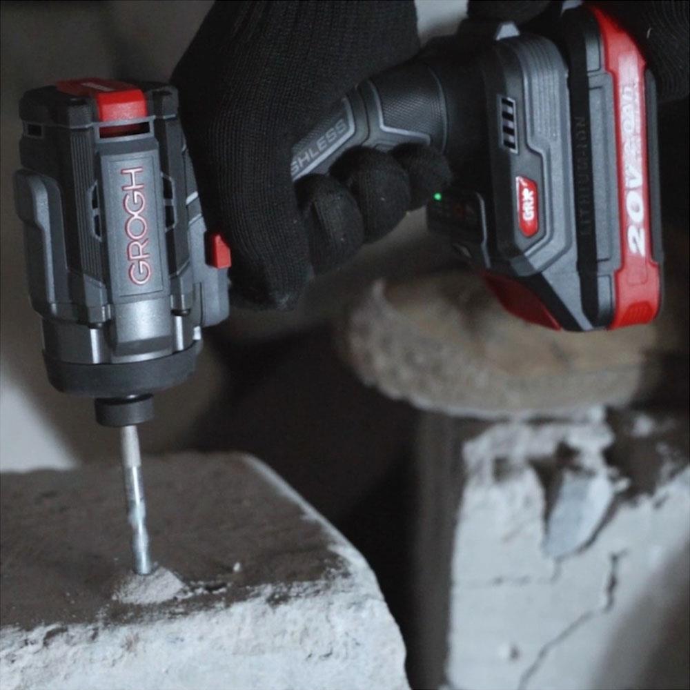 Grogh GRX2033-4 BMC Çift Akülü 20V 4Ah Kömürsüz Motorlu Akülü Torklu Vidalama