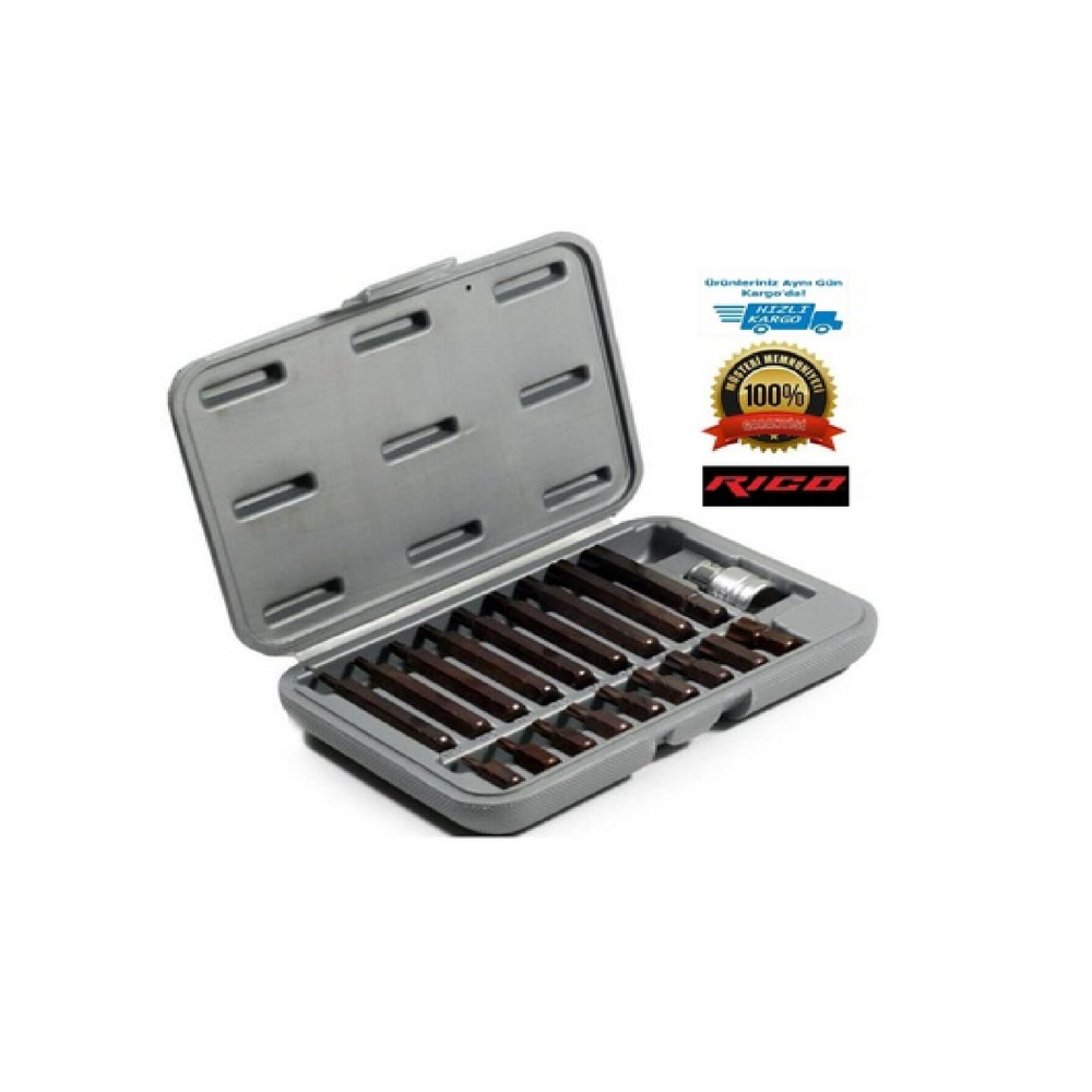 Ri̇co 19 Adet Kaplamali Deli̇kli̇ Torx Bi̇ts Set