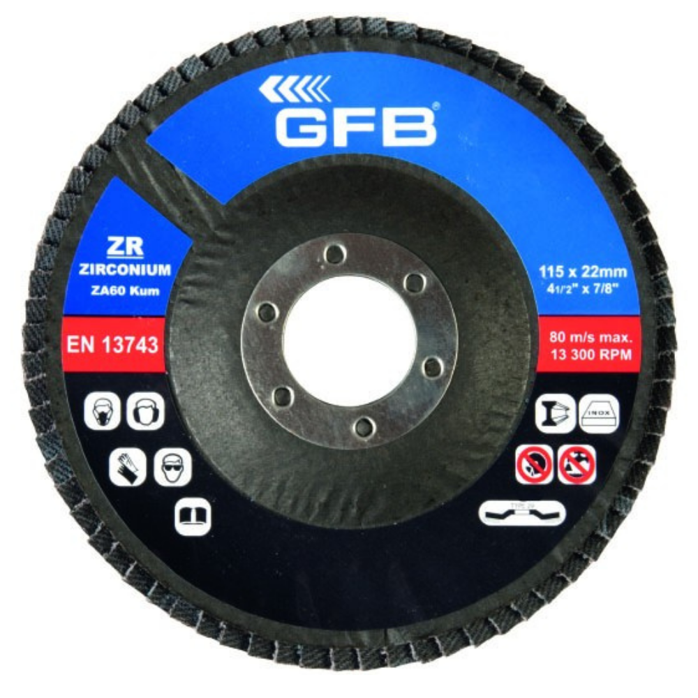 ZİRKONYUM FLAP DİSK ZIMPARA 115x40 KUM-MAVİ (10 Adet)