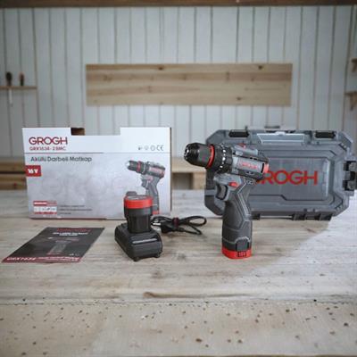 Grogh GRX1634-2 BMC Kömürsüz Motorlu Çift Akülü Çift Vitesli 16V 2Ah Şarjlı Darbeli Matkap