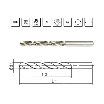 MTE Makina Takım 15.2 mm HSS DIN 338 Silindirik Saplı Taşlanmış Matkap Ucu B00007001520