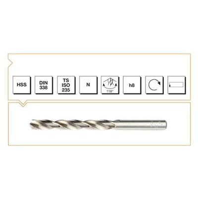 MTE Makina Takım HSS DIN 338 Silindirik Saplı Kısa Taşlanmış Matkap Ucu 0.4 mm - B00007000040