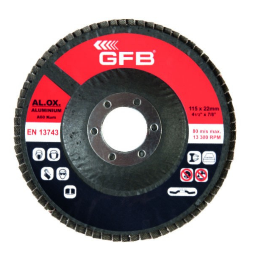 ALÜMİNYUM FLAP DİSK ZIMPARA 115x60 KUM-KIRMIZI (10 Adet)