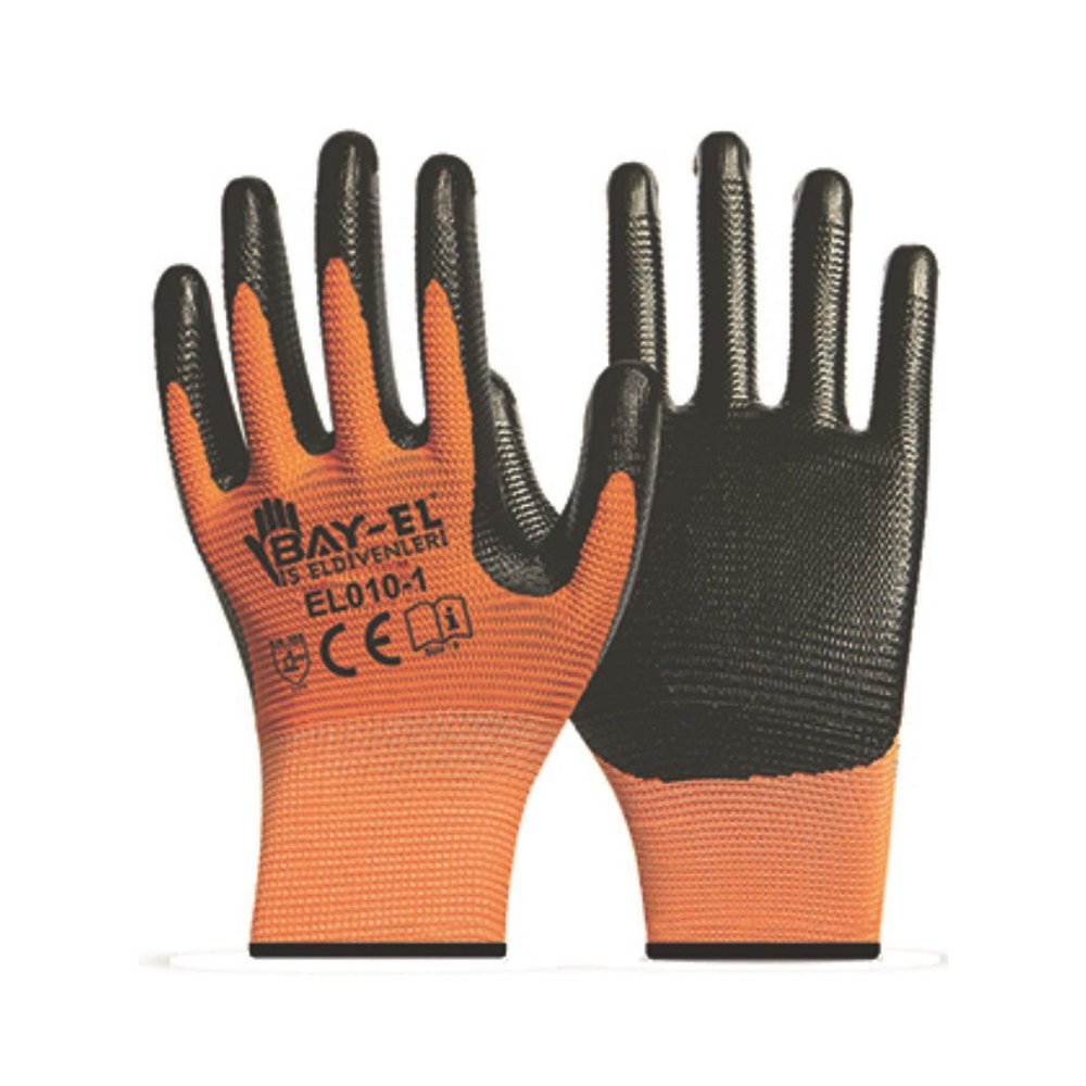 BAYEL ZEBRA ELDİVEN 1 /2 TURUNCU-SİYAH 10