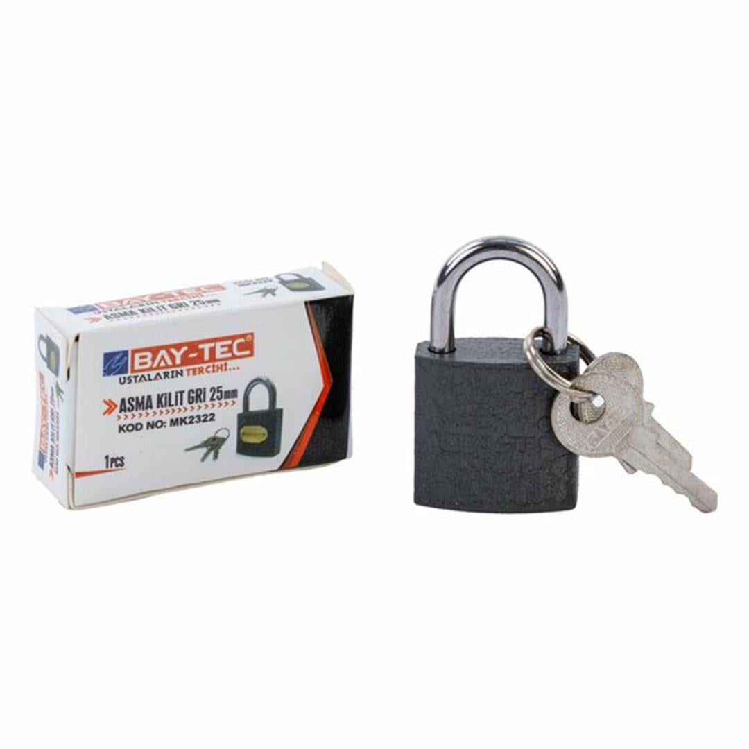 Baytec Asma Kilit Gri 25 mm MK2322