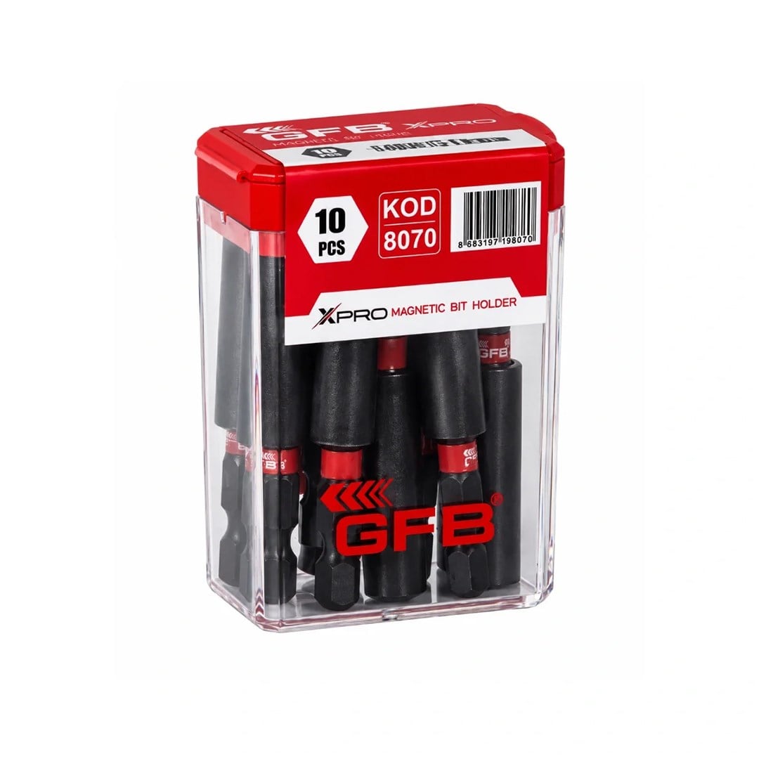 GFB 8070 10 x 60 mm XPRO Manyetik Bits Uzatma Adaptörü 10 Adet