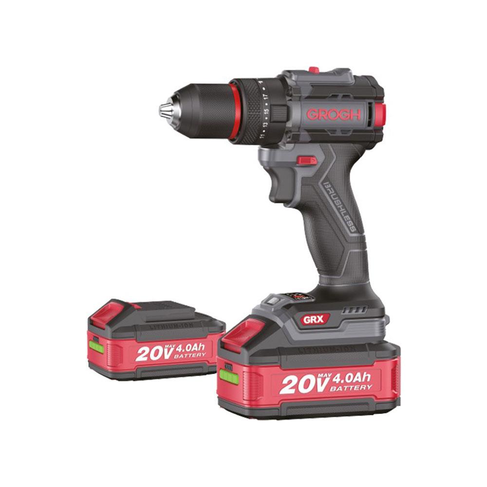 Grogh GRX2022-4 BMC 20V 4Ah Çift Akü Çift Vites Kömürsüz Motorlu Şarjlı Darbeli Matkap