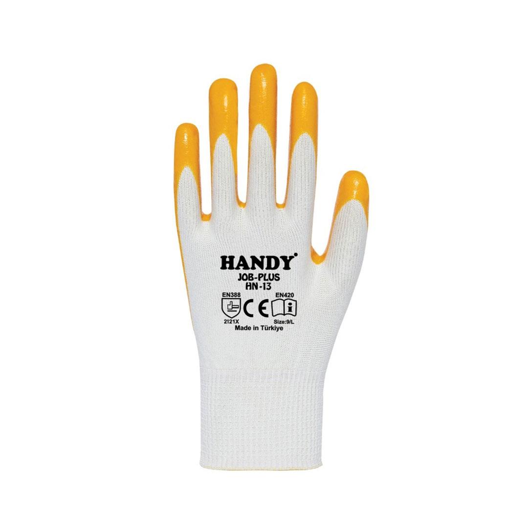 Handy HN-13 Sarı-Beyaz Eko Eldiven No:10