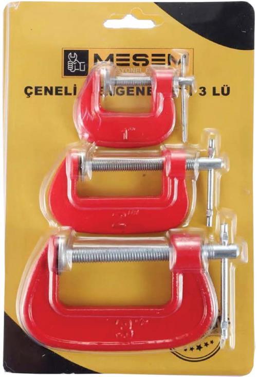 MEŞEM 4070 ÇENELİ G TİPİ MENGENE 3 LÜ SET
