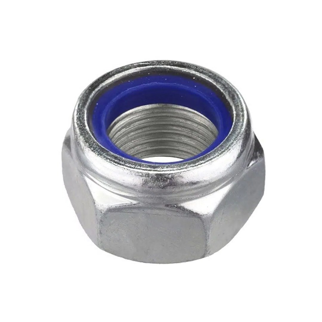 Norm M10x1.25 Dın 985 6 Kalite Fiberli Somun Beyaz Galvanizli 100 ADET