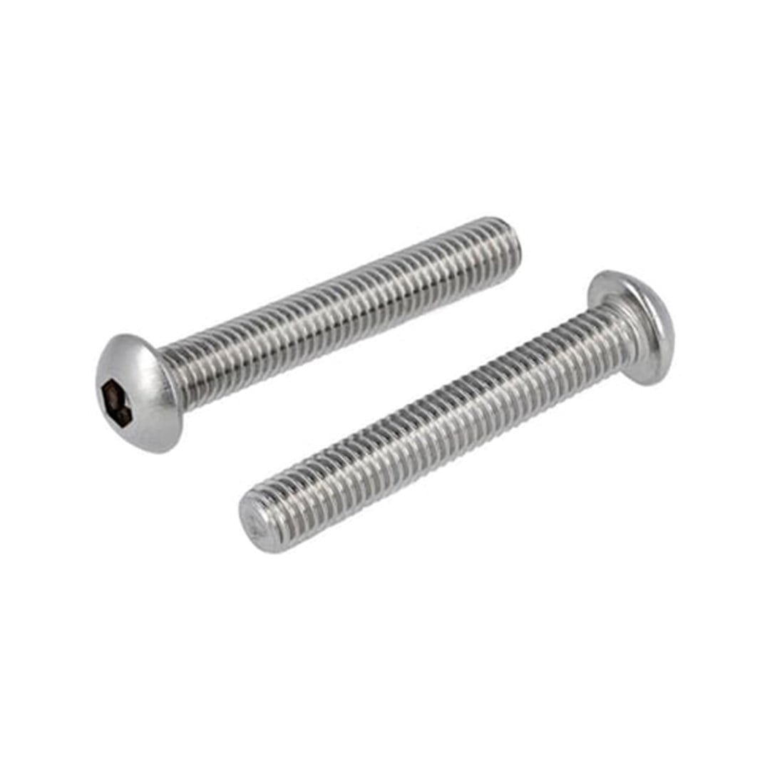 Norm M8X35 DIN 7380 10.9 Kalite Bombe Başlı İmbus Cıvata Galvanizli Beyaz 100 ADET