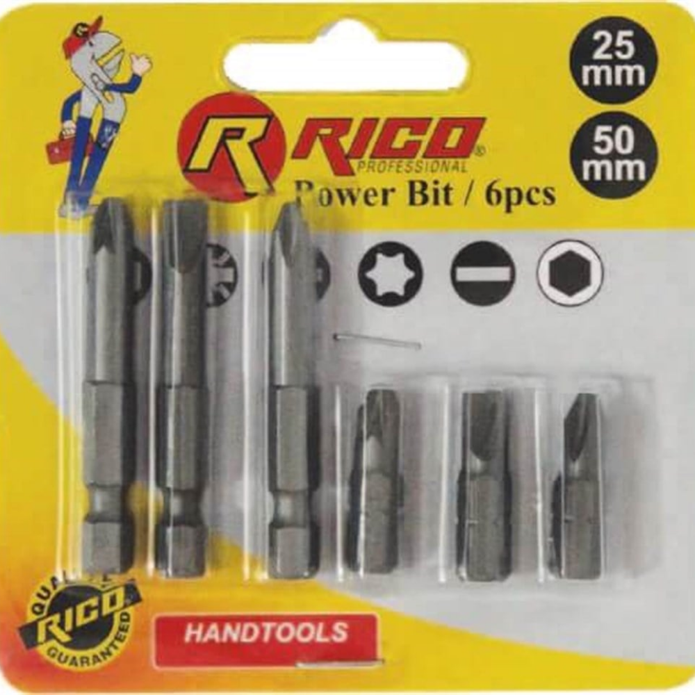 Ri̇co 6 Adet Bi̇ts Uç Seti 25mm - 50mm