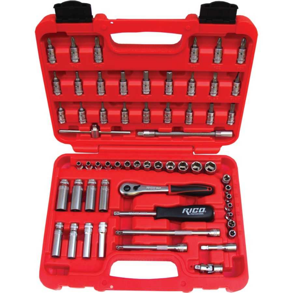 Ri̇co 60 Parça 1/4” 6 Köşe Lokma Seti