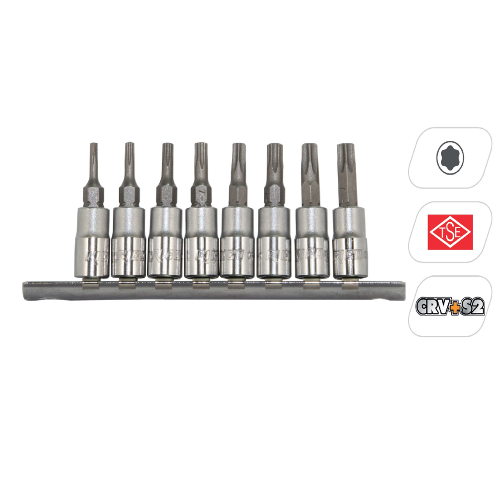 Ri̇co 8 Parça 1/4” Lokmalı Torx Bits Uç Seti
