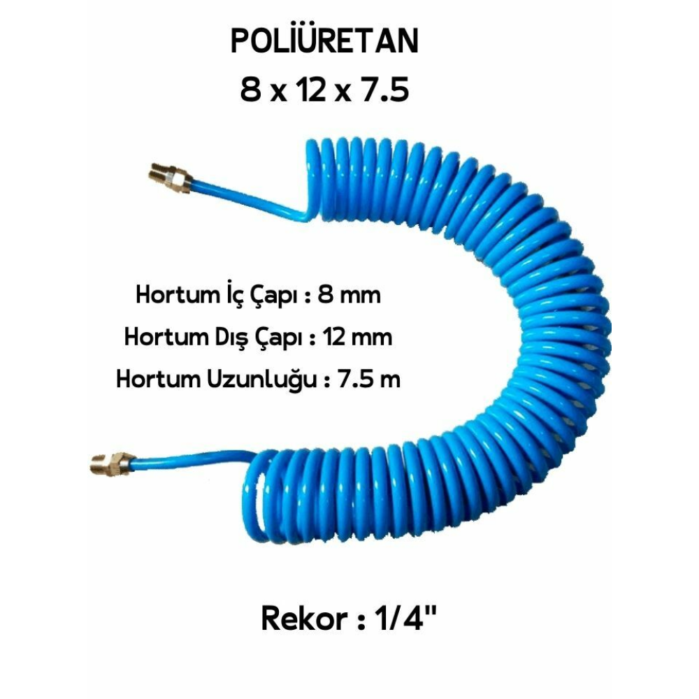 Ri̇co Hava Hortumu Spi̇ralli̇ 8x12x7,5 M