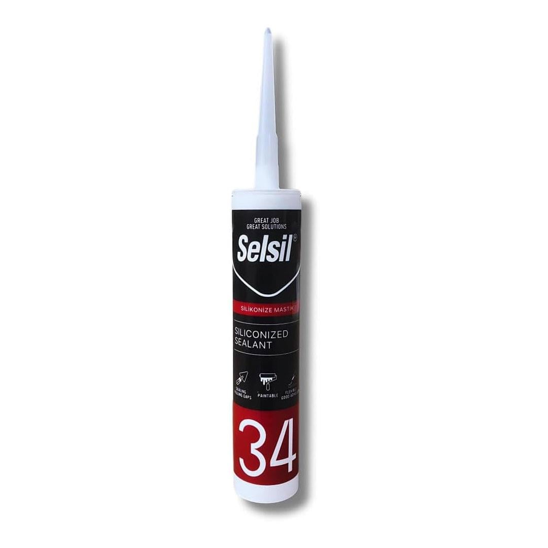 Selsil Silikonize Mastik Beyaz 450 gr