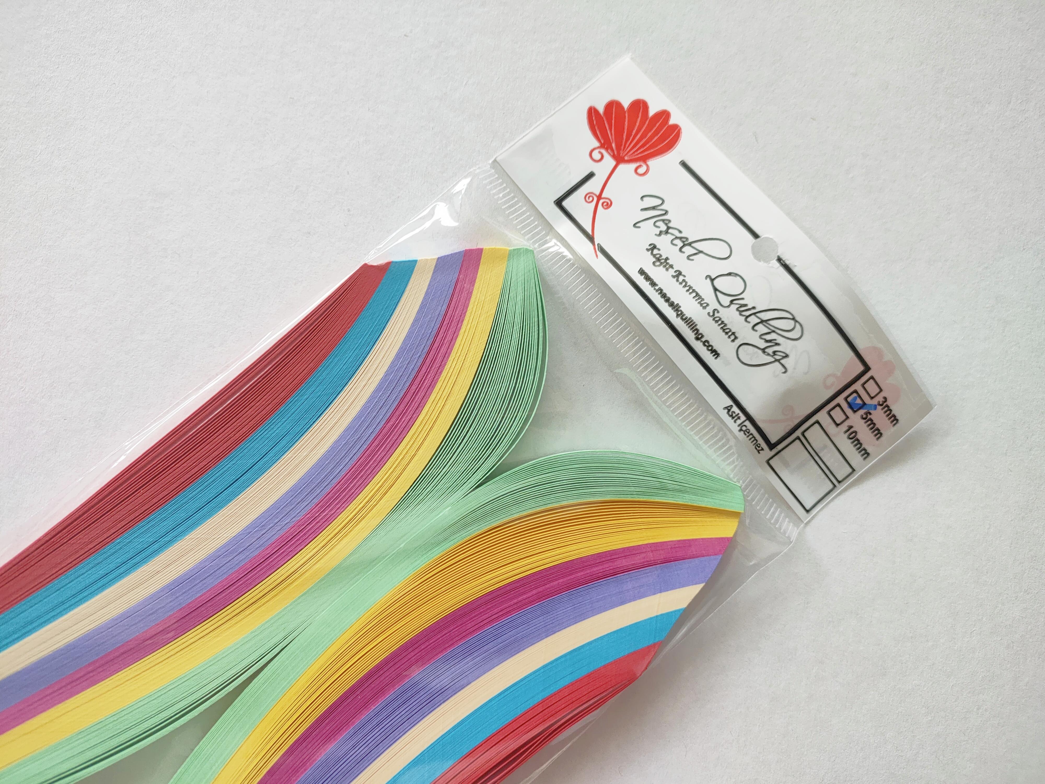5mm KARIŞIK 7 RENKLİ 175 ADET QUILLING KAĞIT ŞERİT