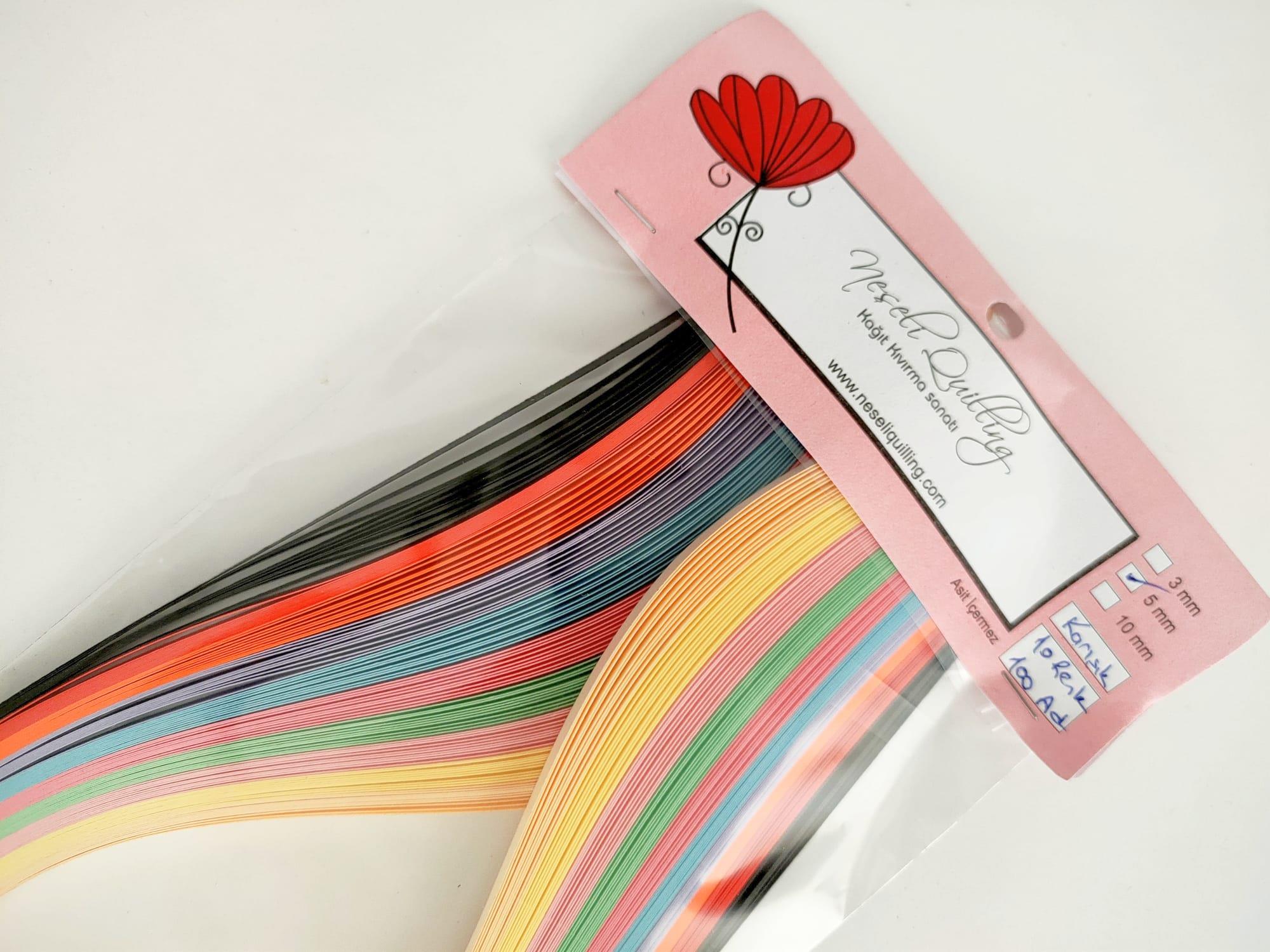 5mm Karışık Renkli Kağıt Şerit (100ad)