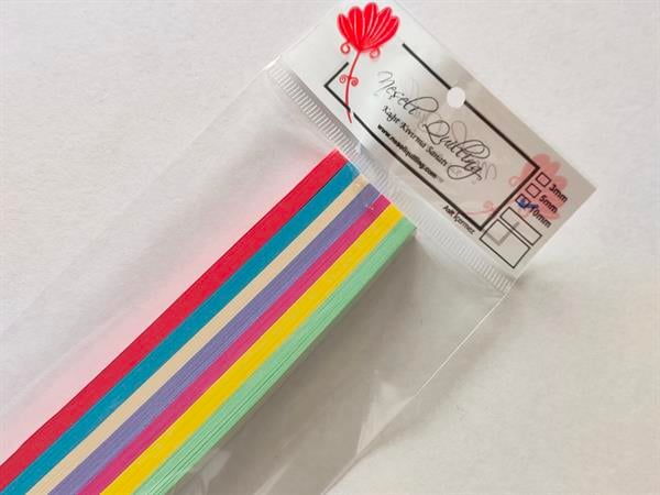 10mm MİNİ KARIŞIK 7 RENKLİ 175 ADET 25cm QUILLING KAĞIT ŞERİT