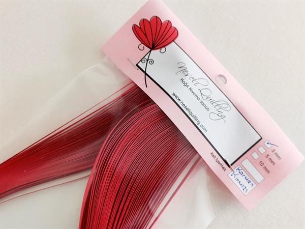 3mm Karmen Kırmızı Premium Quilling Kağıt Şerit