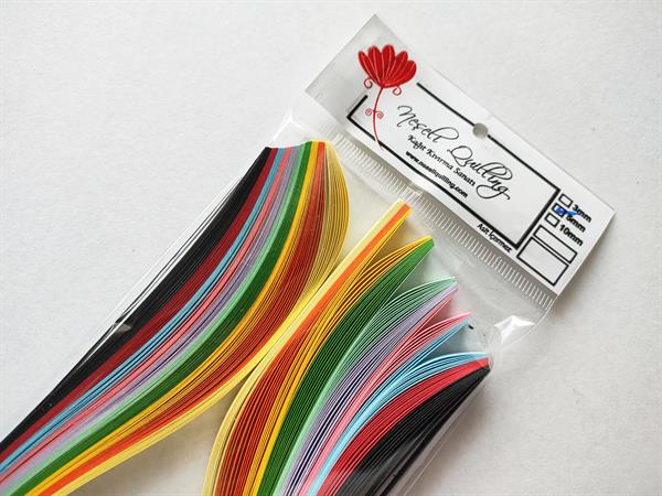 5mm  KARIŞIK 10 RENKLİ 100 ADET QUILLING KAĞIT ŞERİT
