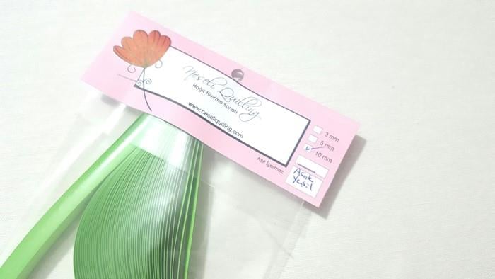 10mm Açık Yeşil Quilling Kağıt Şerit