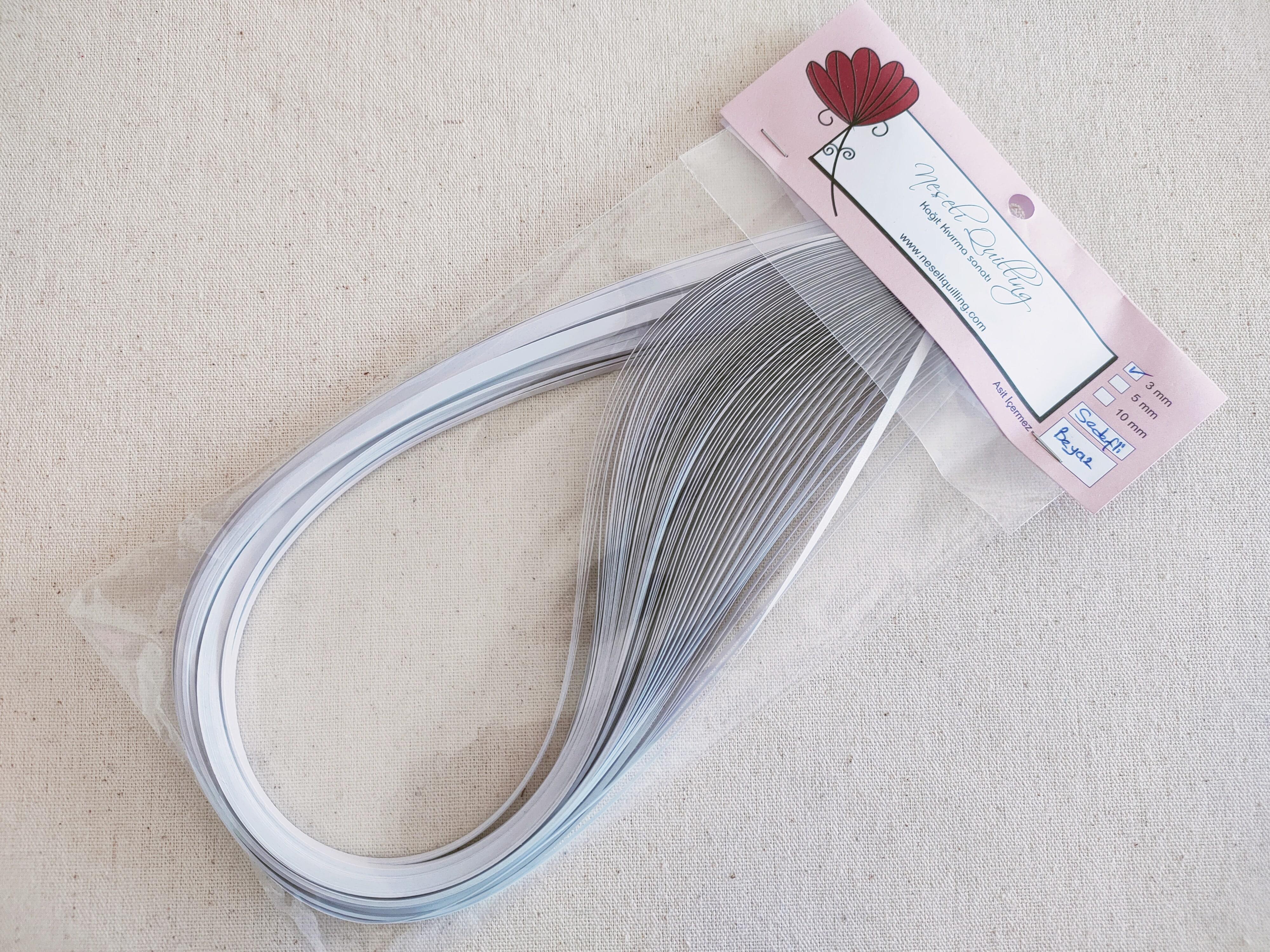 3mm Beyaz Sedefli Quilling Kağıt Şerit