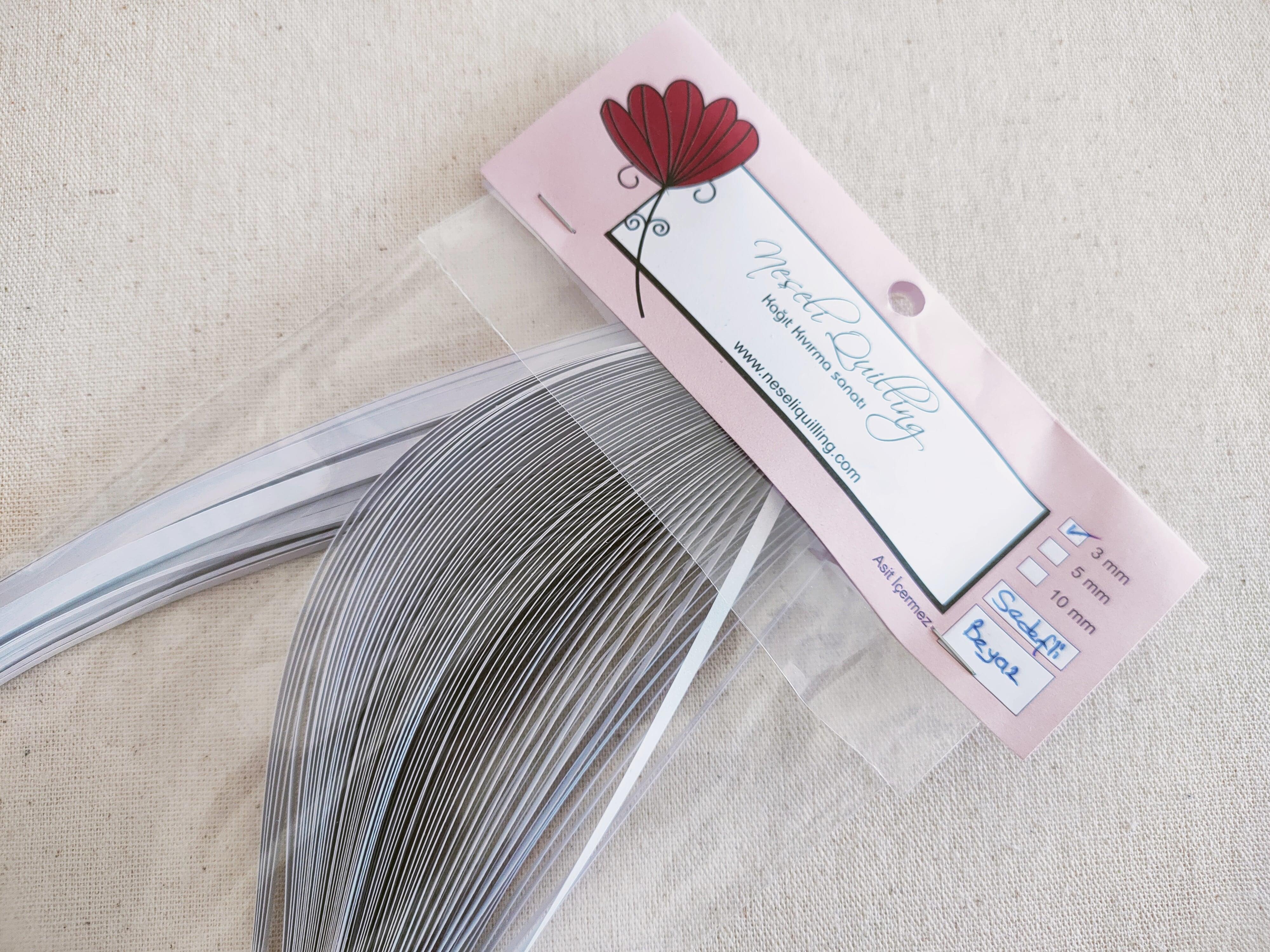 3mm Beyaz Sedefli Quilling Kağıt Şerit