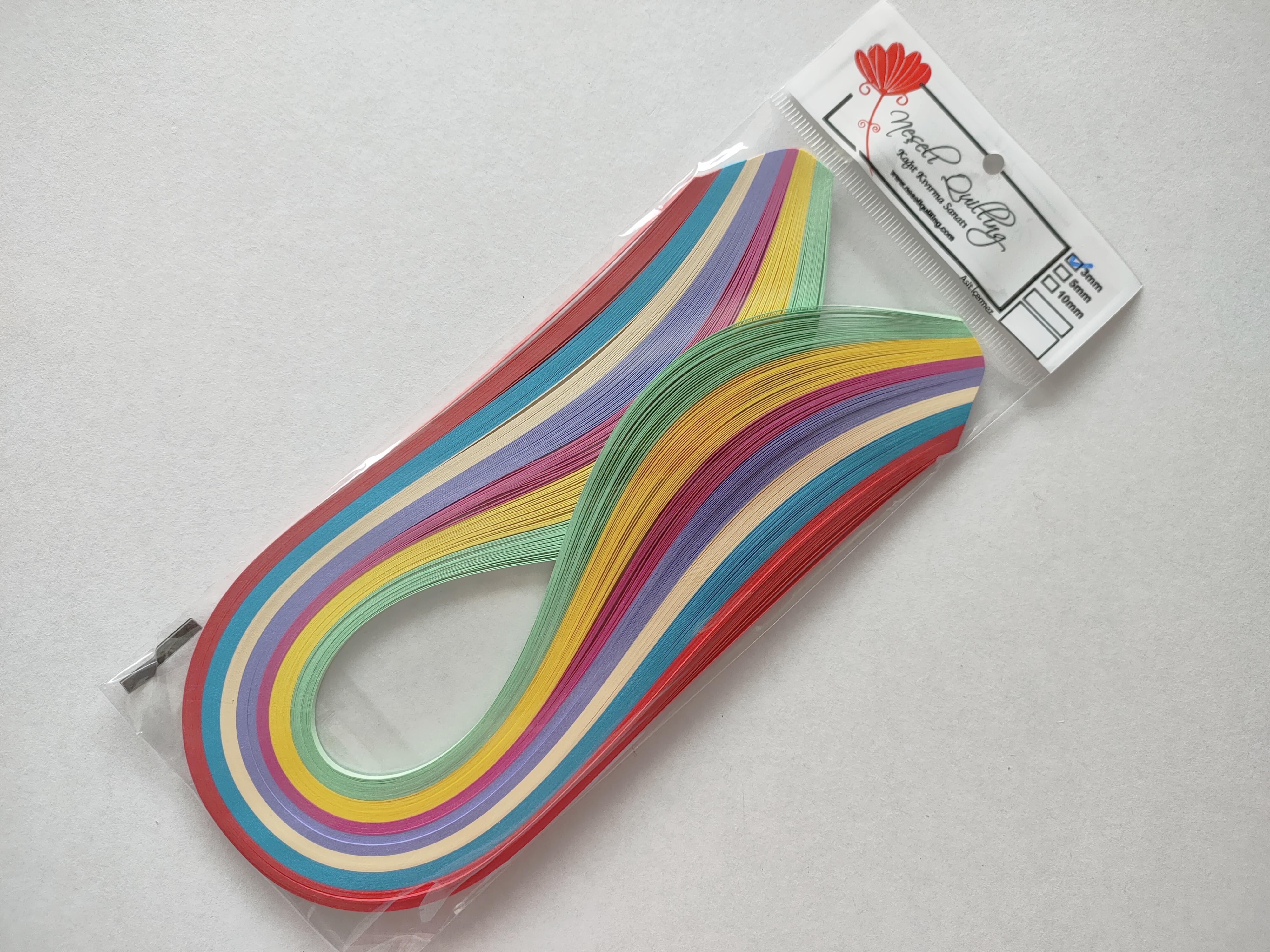 3mm  Karışık Renkli Quilling Kağıt Şerit