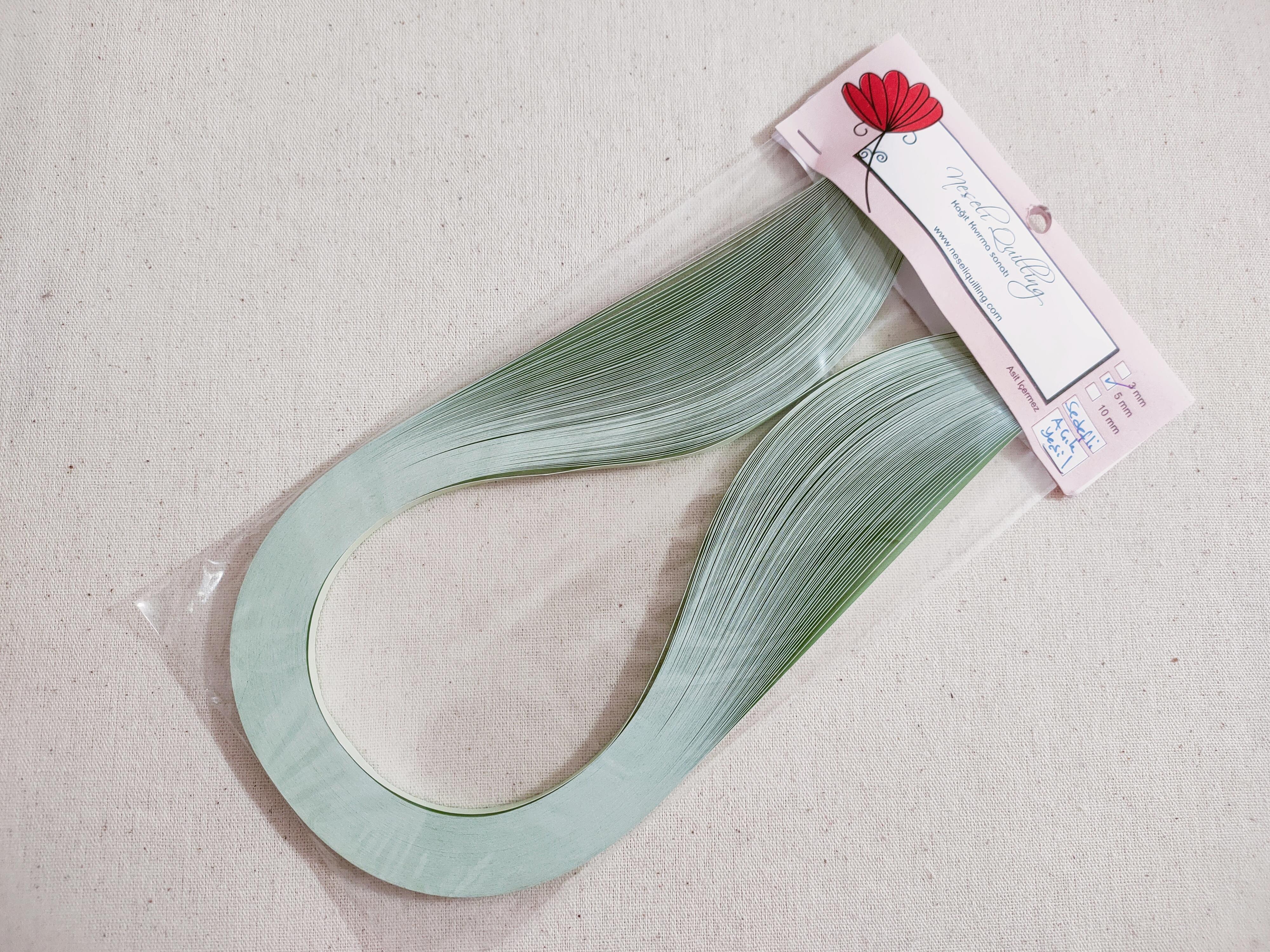 5mm Açık Yeşil Quilling Kağıt Şerit