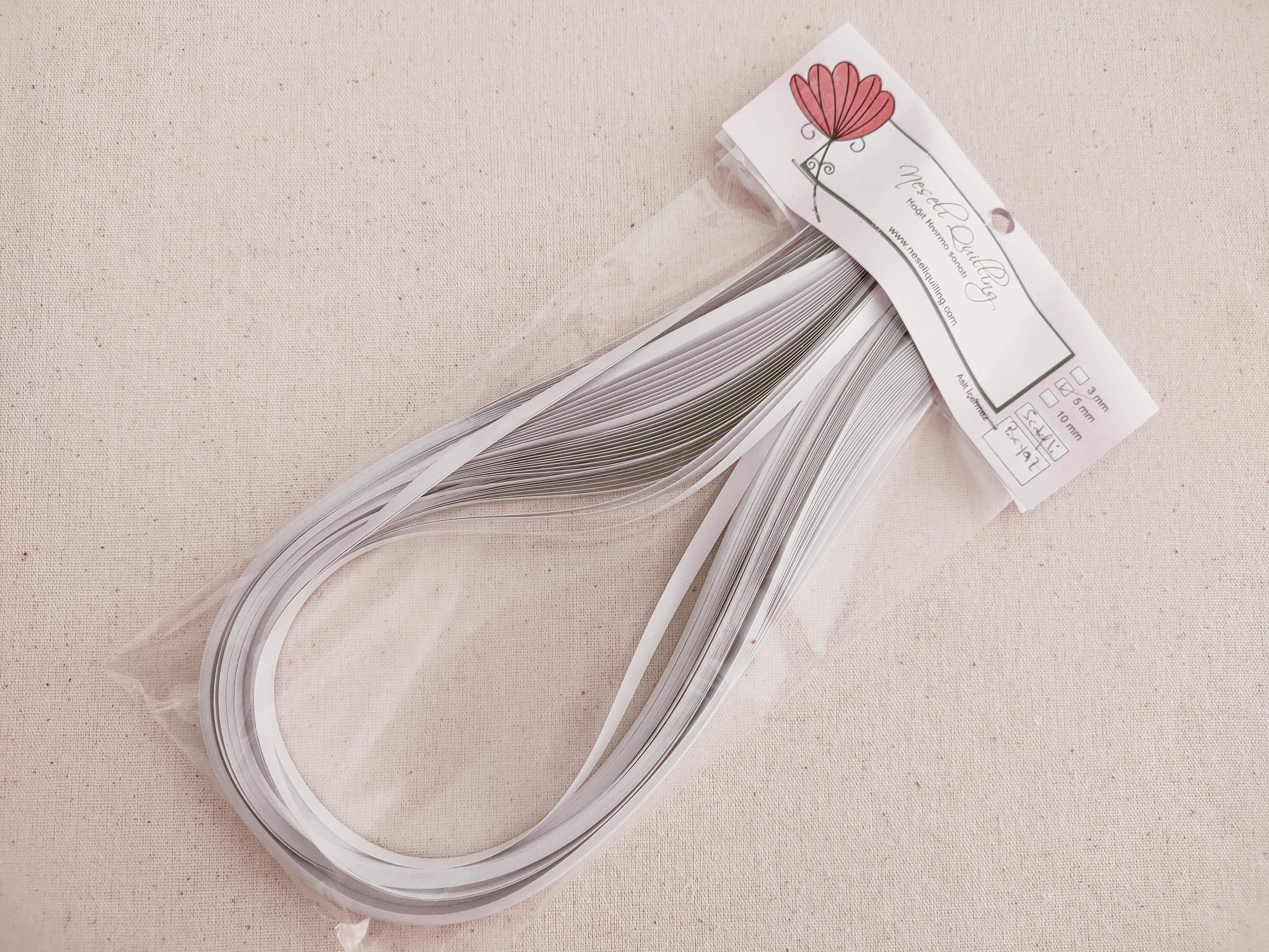 5mm Beyaz Sedefli Quilling Kağıt Şerit