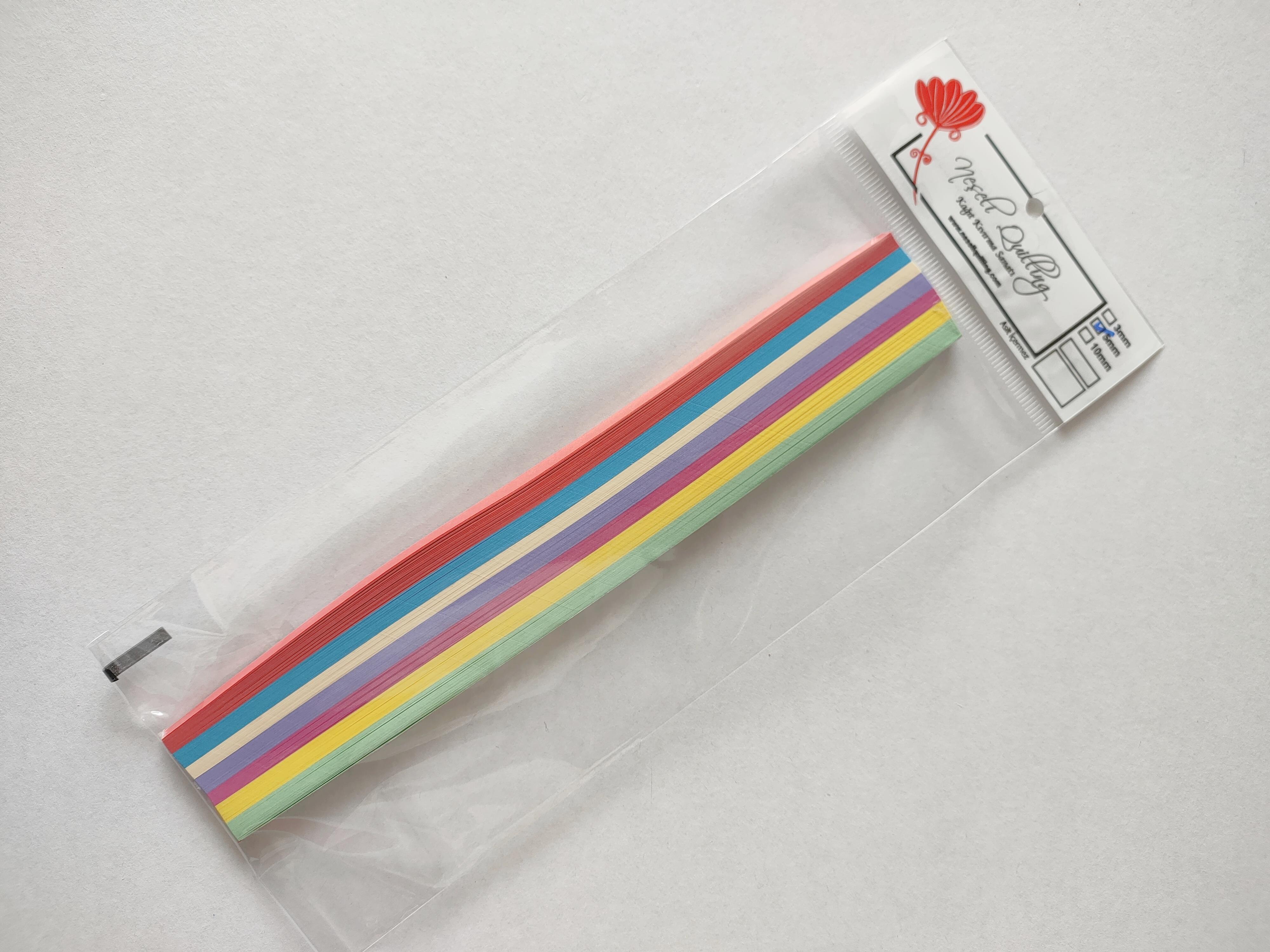 5mm MİNİ KARIŞIK 7 RENKLİ 175 ADET 25CM QUILLING KAĞIT ŞERİT