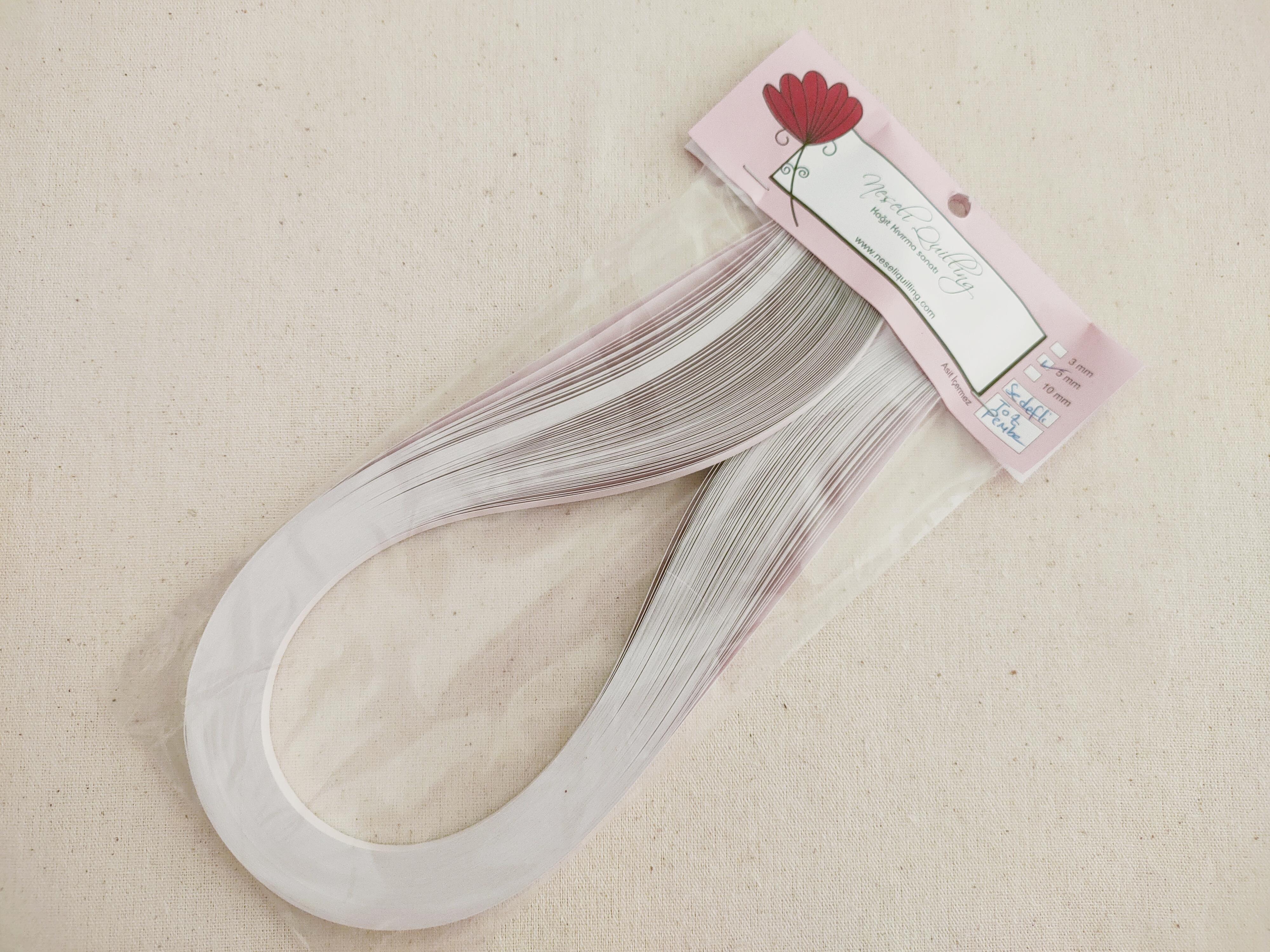 5mm Toz Pembe Sedefli Quilling Kağıt Şerit