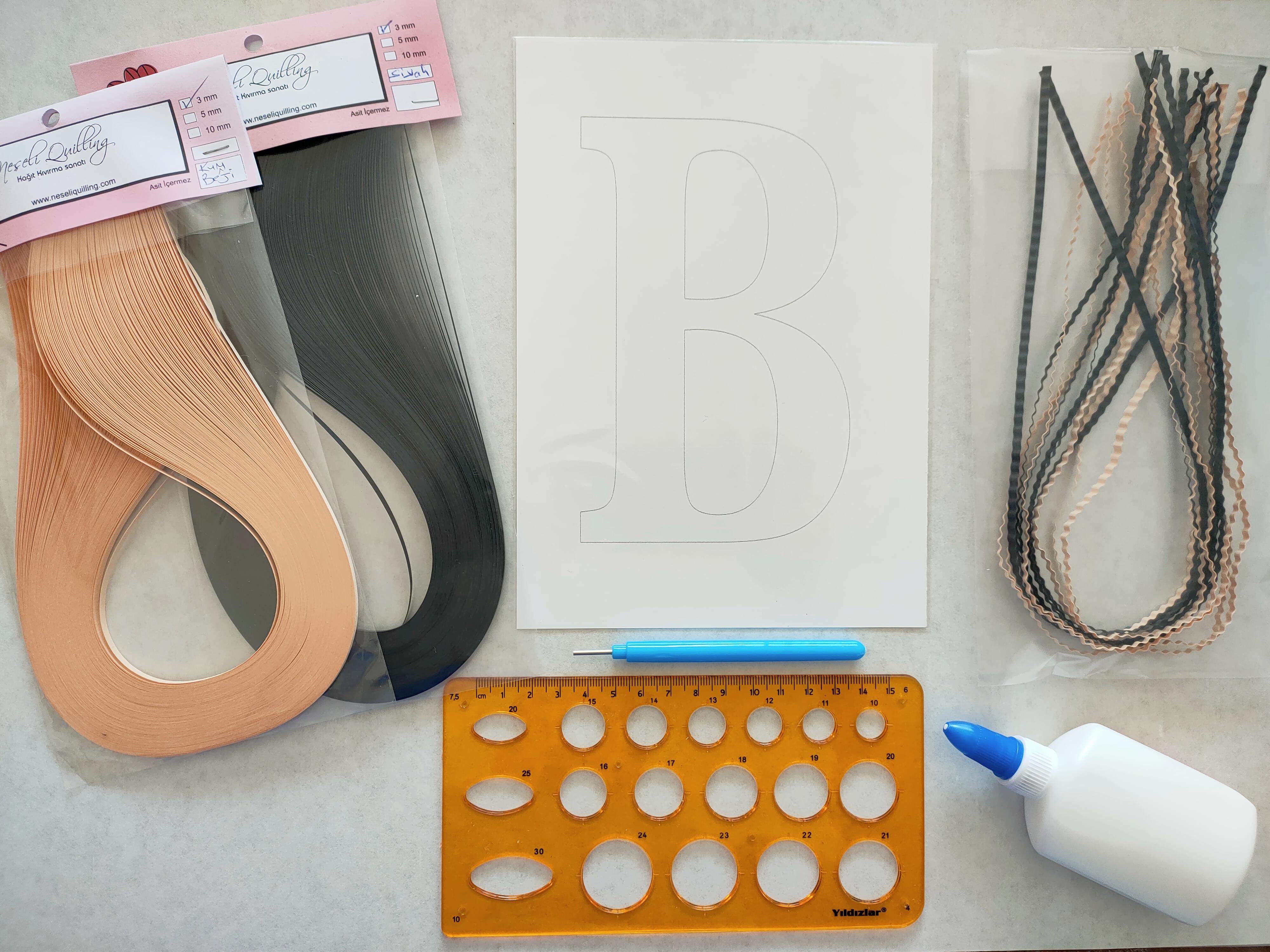 Quilling B Harfi VİDEOLU Başlangıç Kiti
