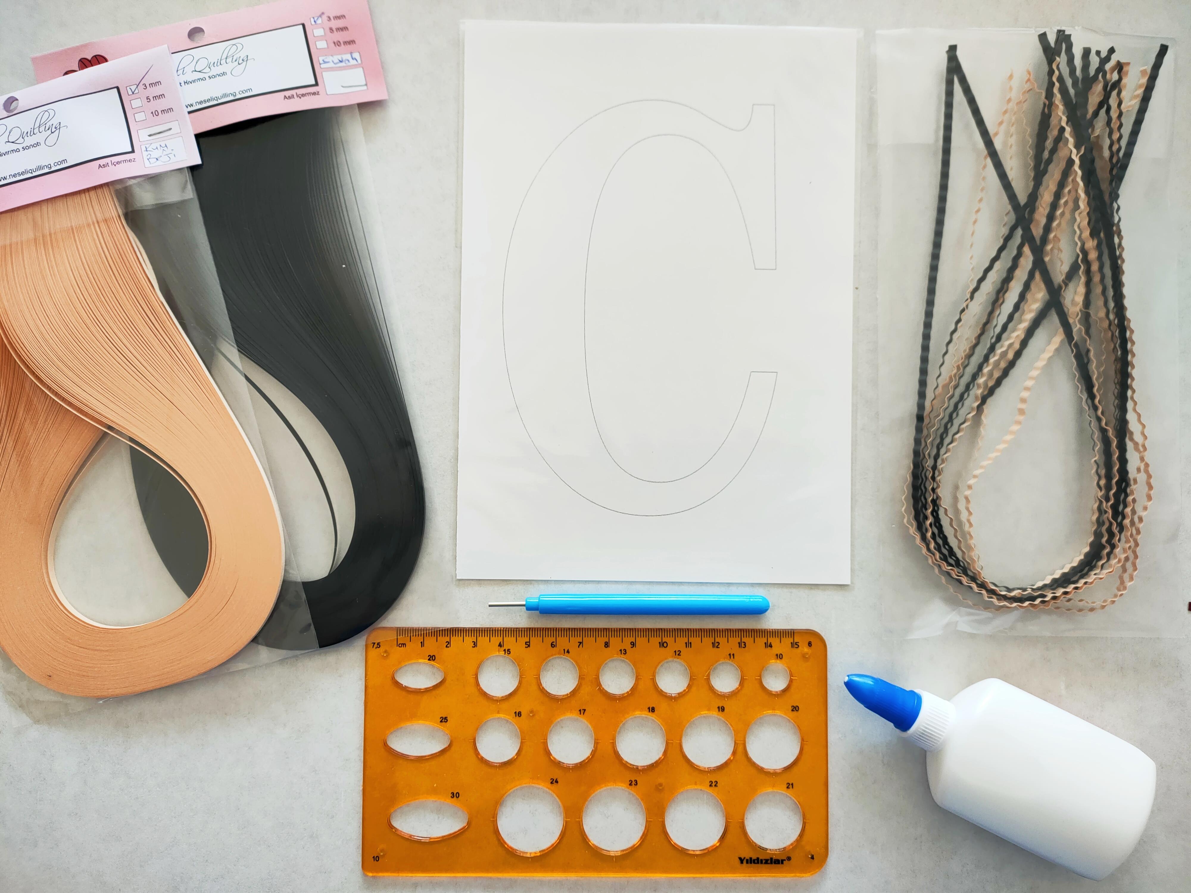 Quilling C Harfi VİDEOLU Başlangıç Kiti