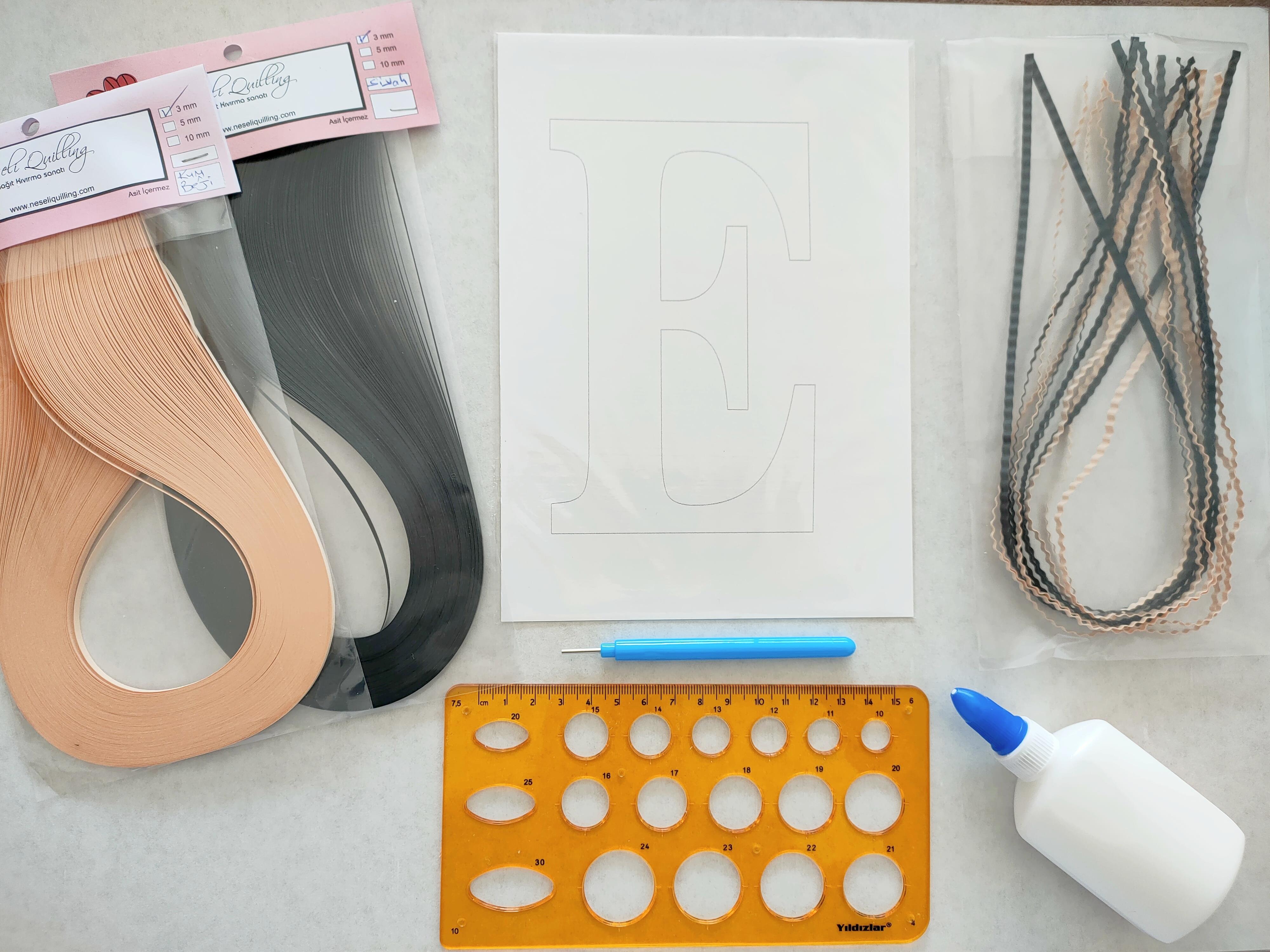 Quilling E Harfi VİDEOLU Başlangıç Seti
