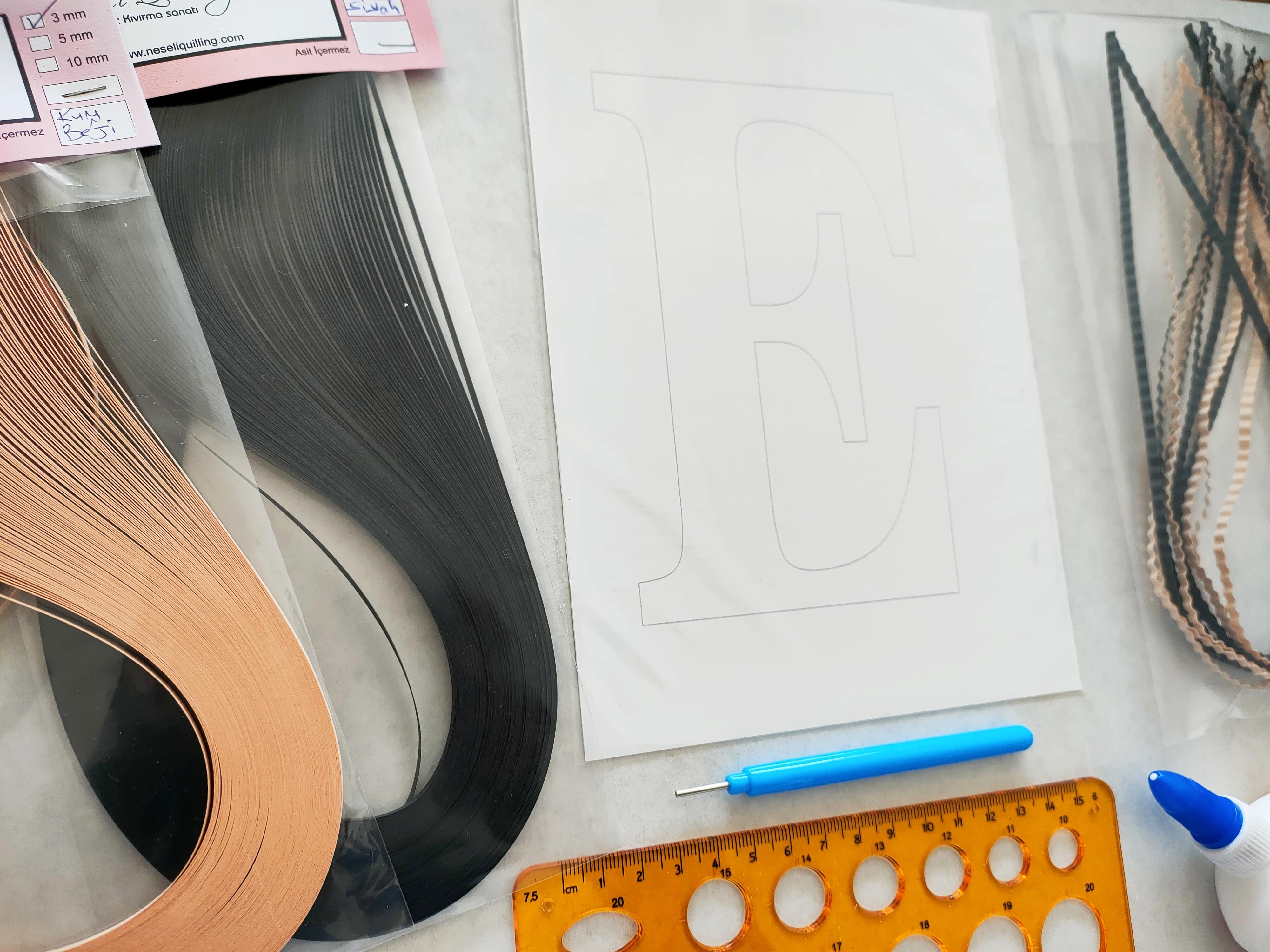 Quilling E Harfi VİDEOLU Başlangıç Seti