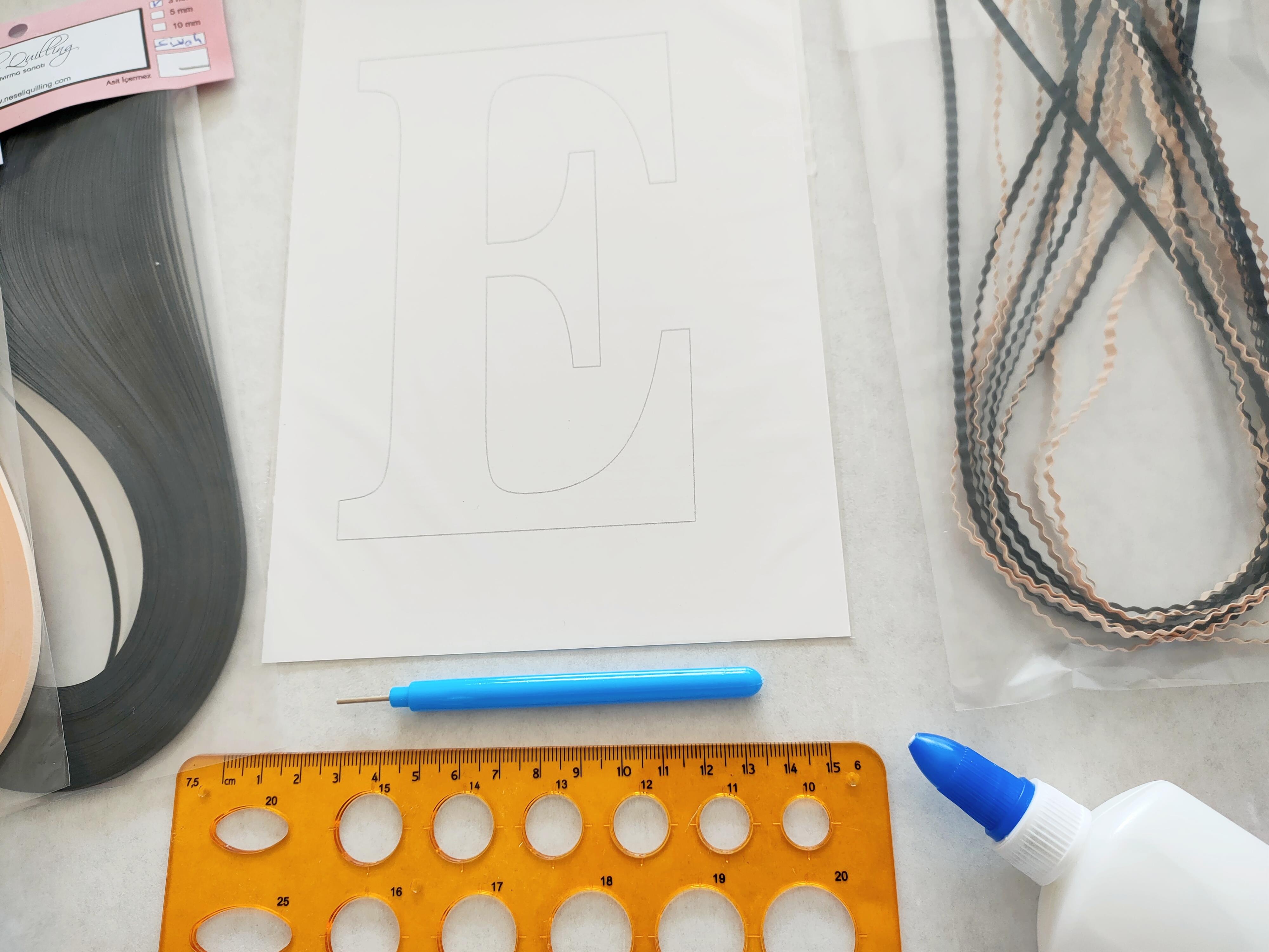 Quilling E Harfi VİDEOLU Başlangıç Seti