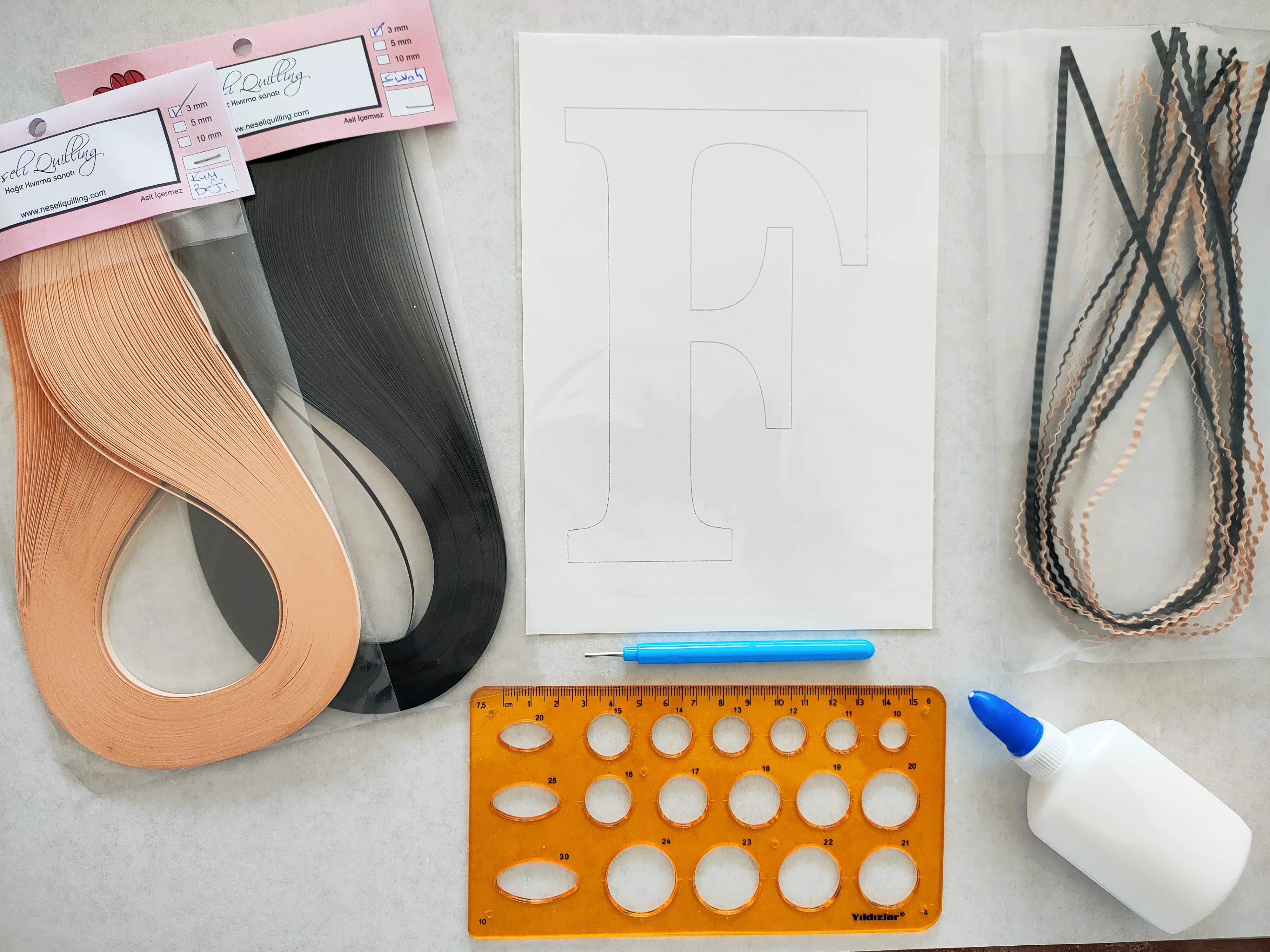 Quilling F Harfi VİDEOLU Başlangıç Seti