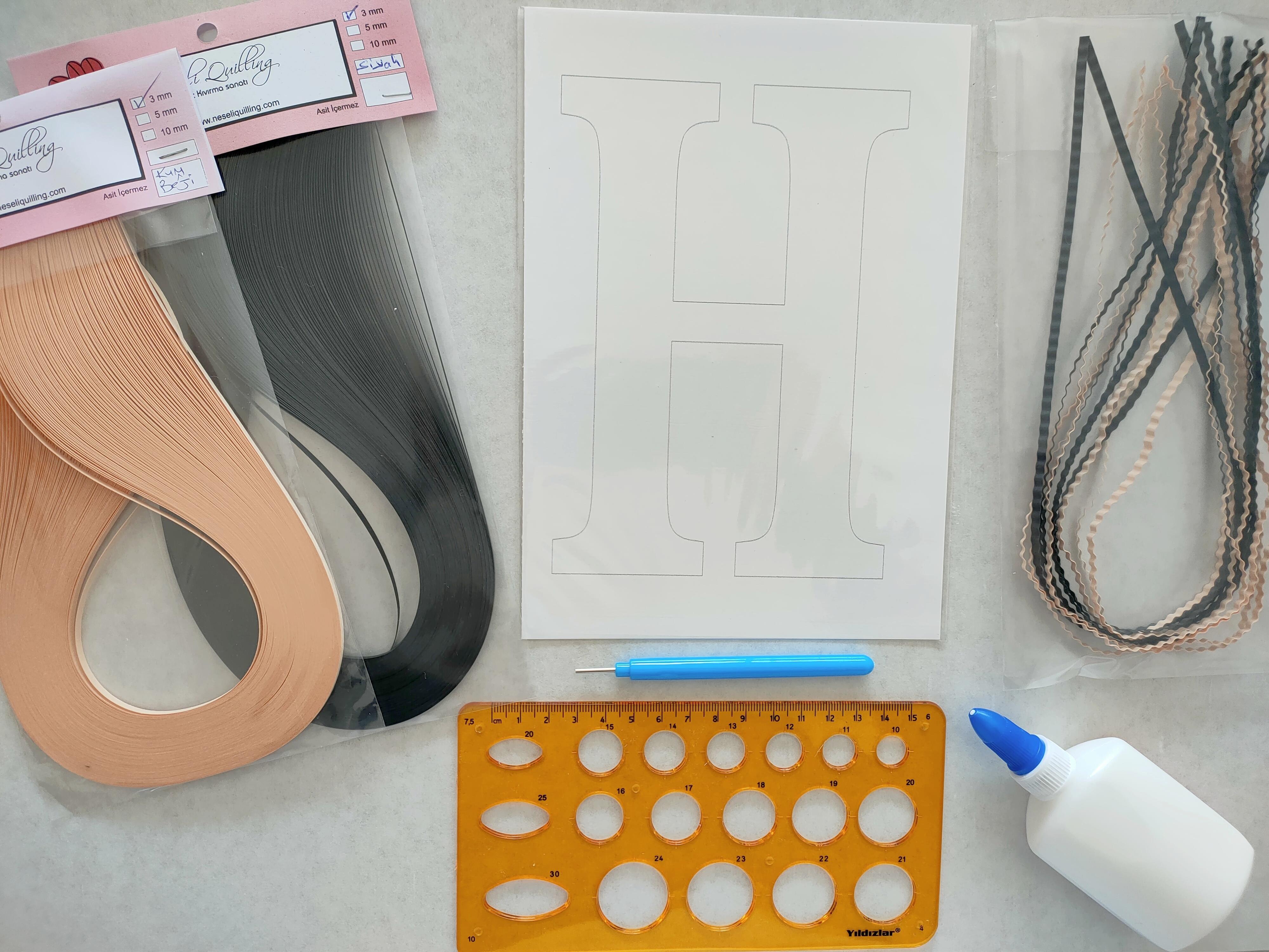 Quilling H Harfi VİDEOLU Başlangıç Kiti