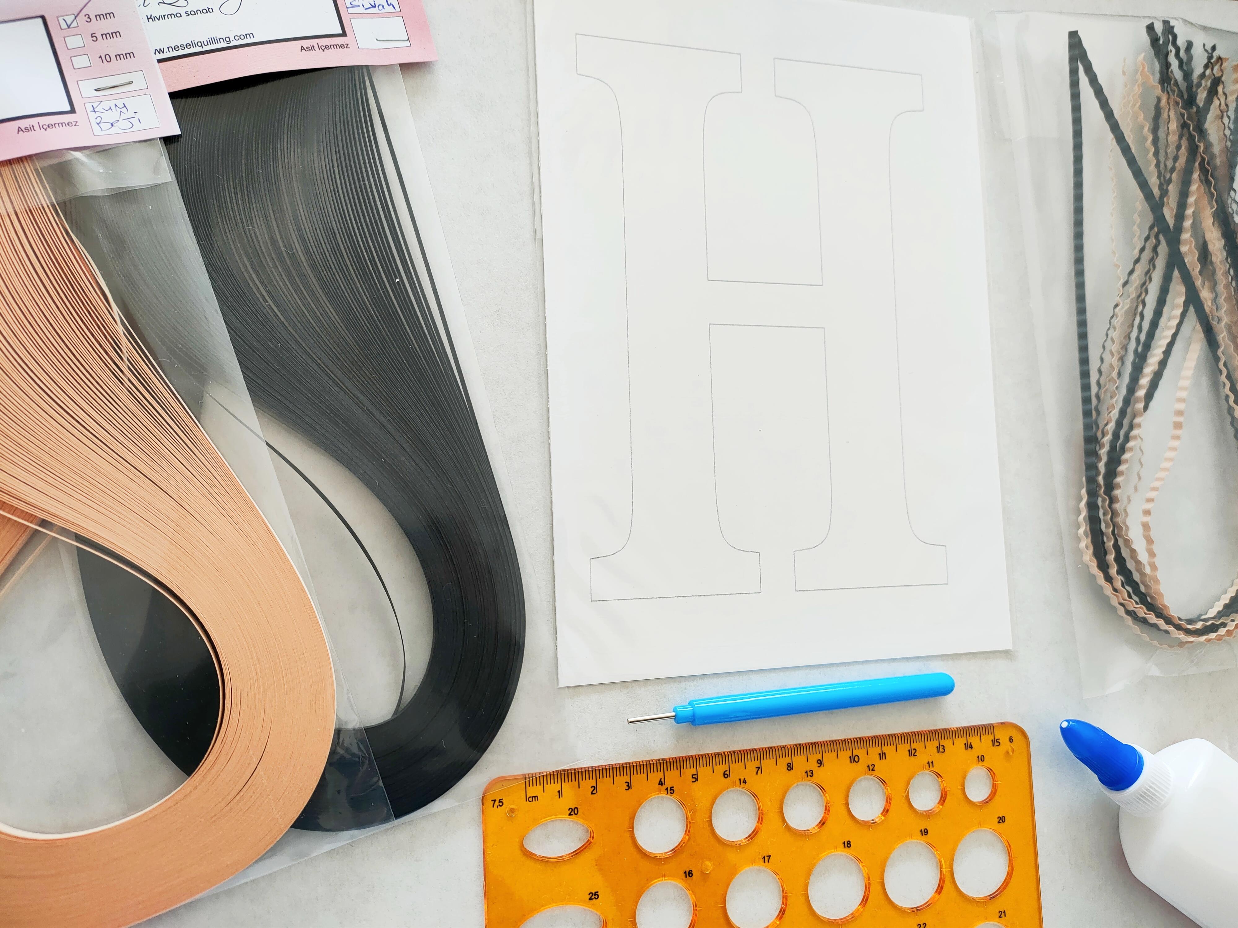 Quilling H Harfi VİDEOLU Başlangıç Kiti