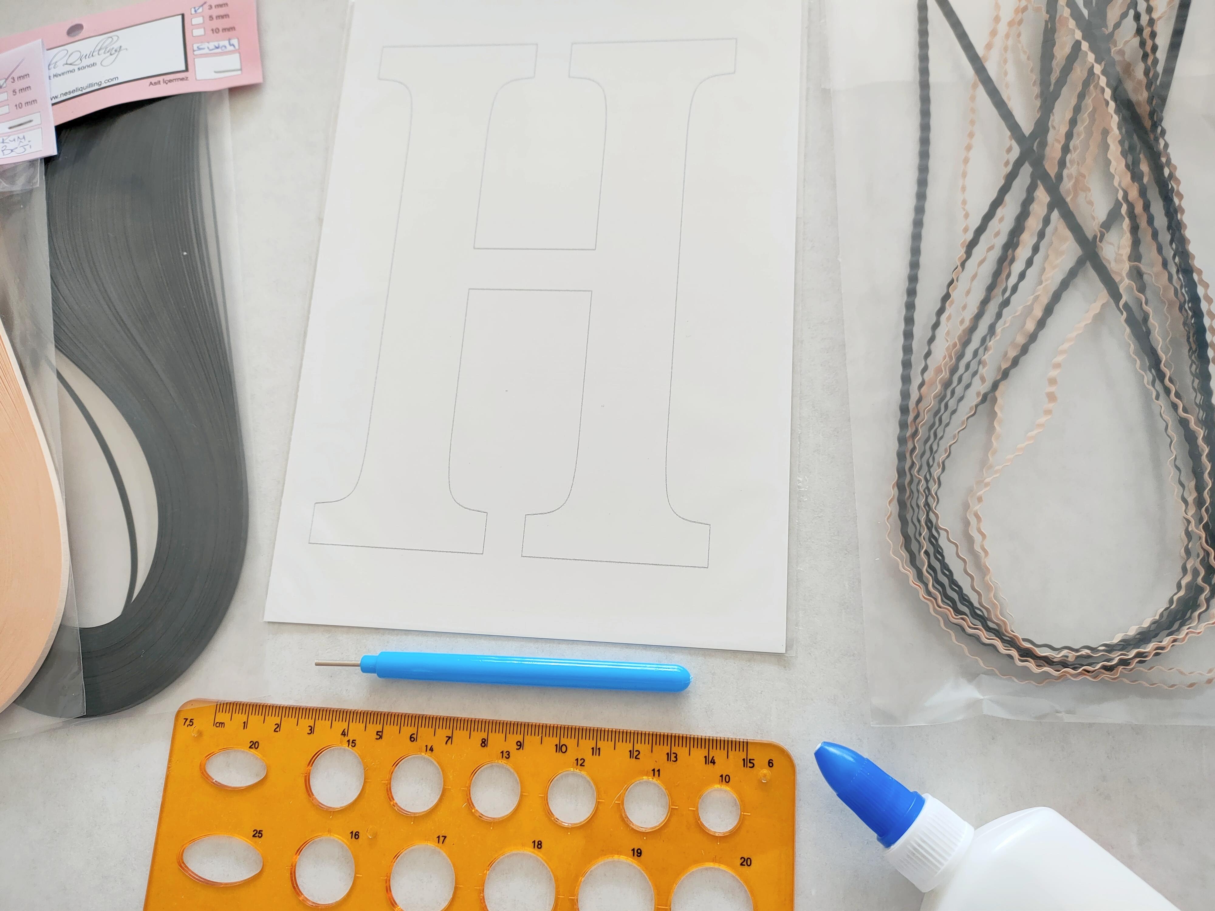 Quilling H Harfi VİDEOLU Başlangıç Kiti