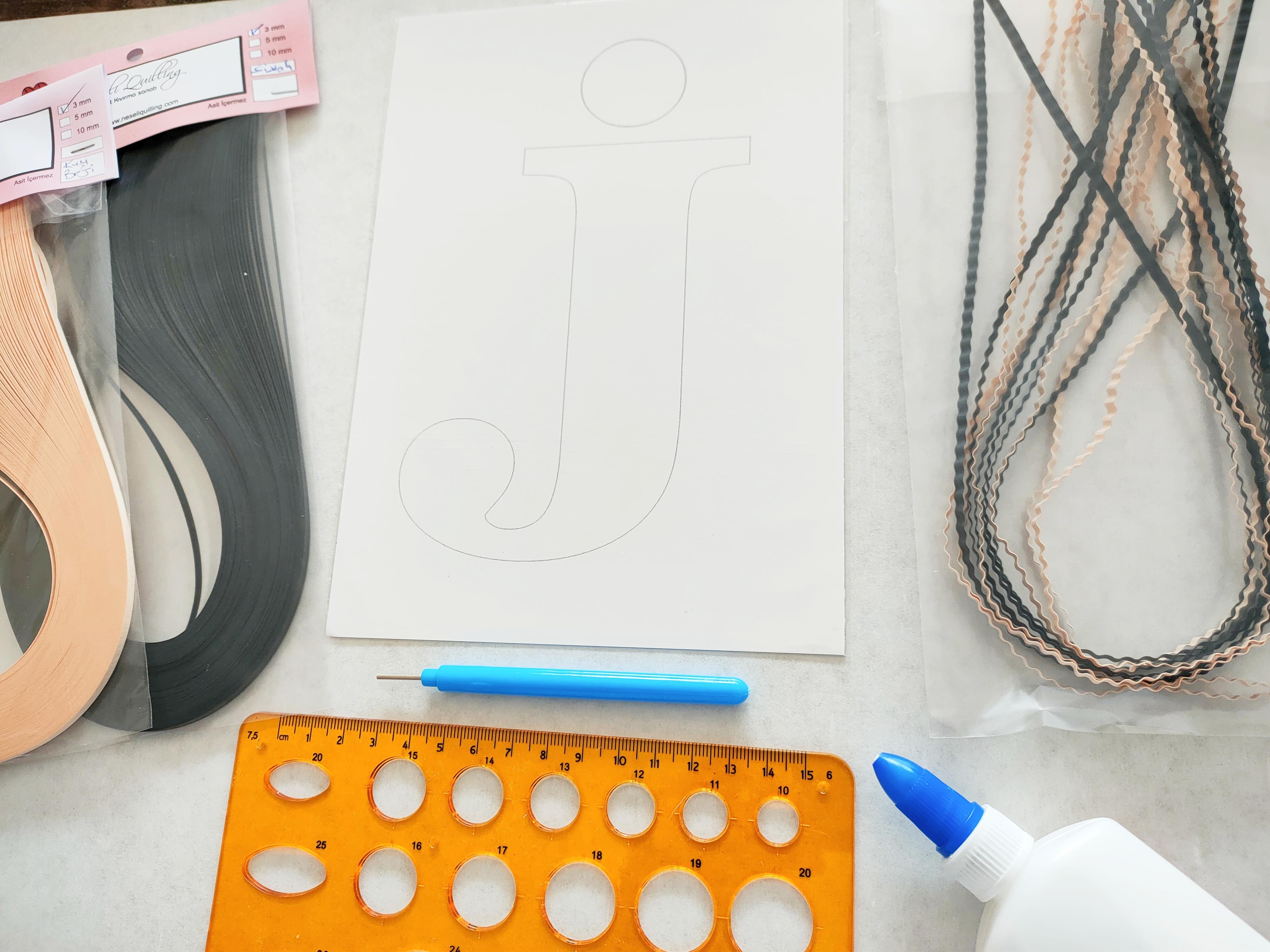 Quilling J Harfi VİDEOLU Başlangıç Kiti