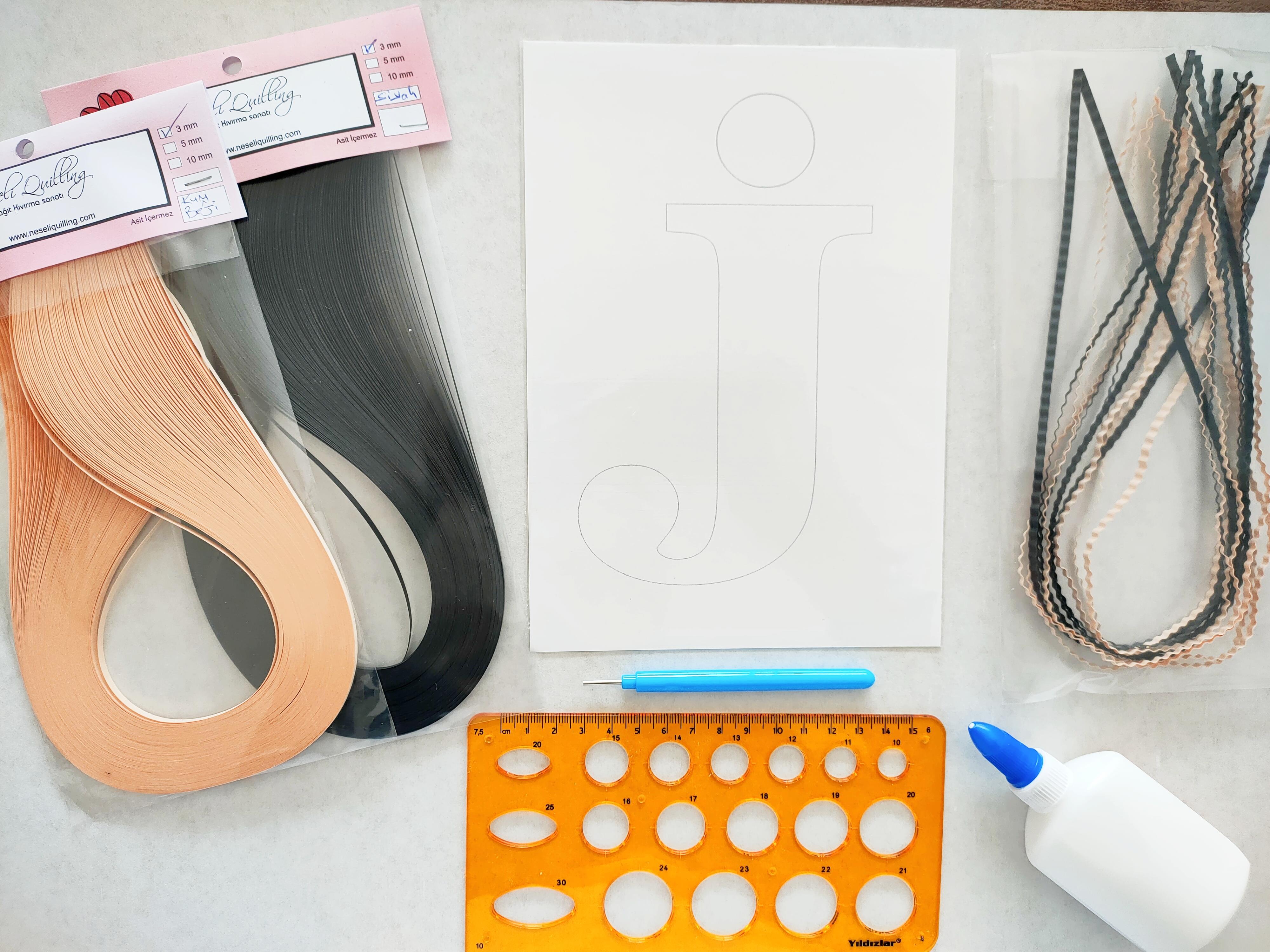 Quilling J Harfi VİDEOLU Başlangıç Kiti