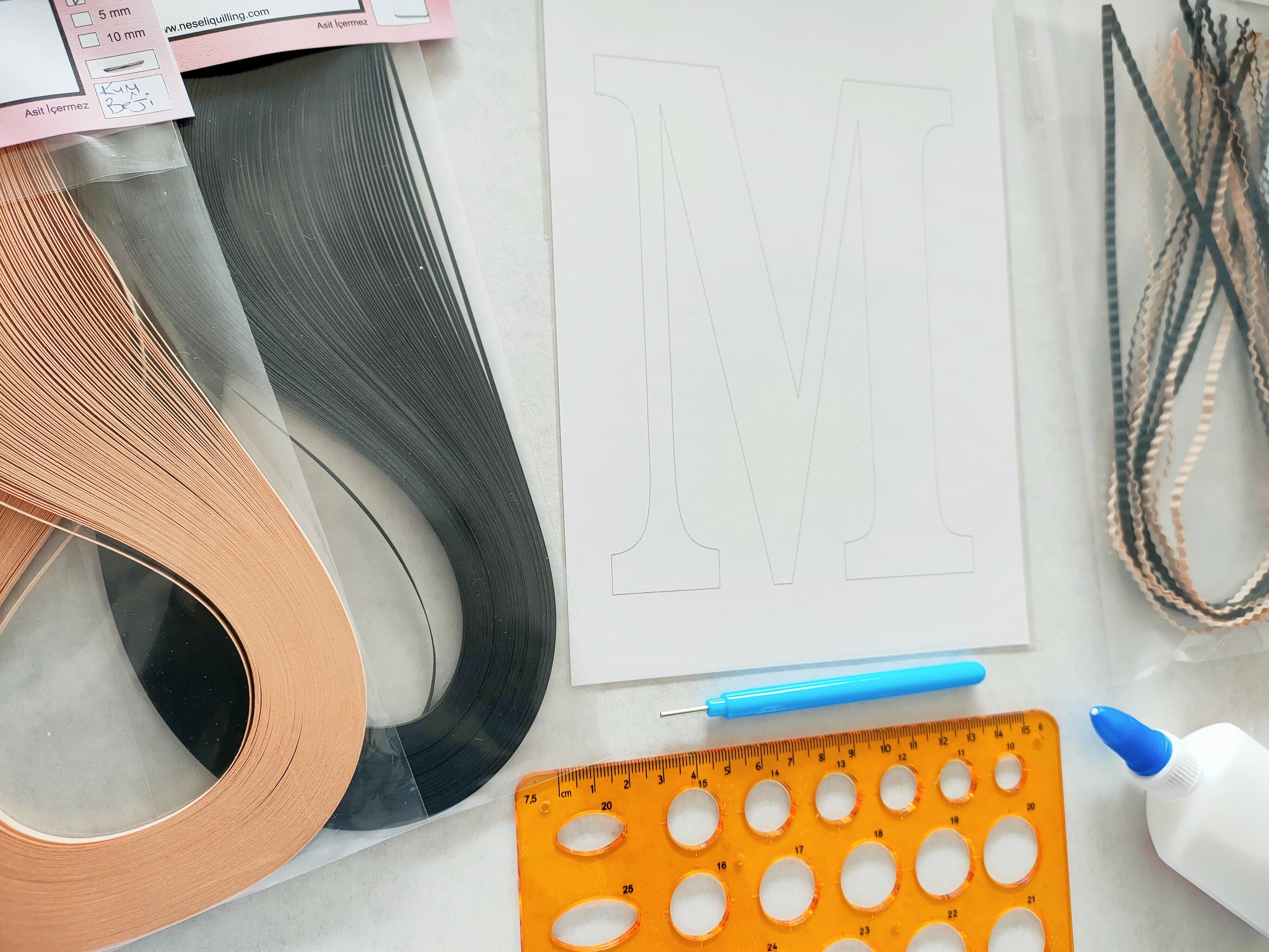 Quilling M Harfi VİDEOLU Başlangıç Kiti