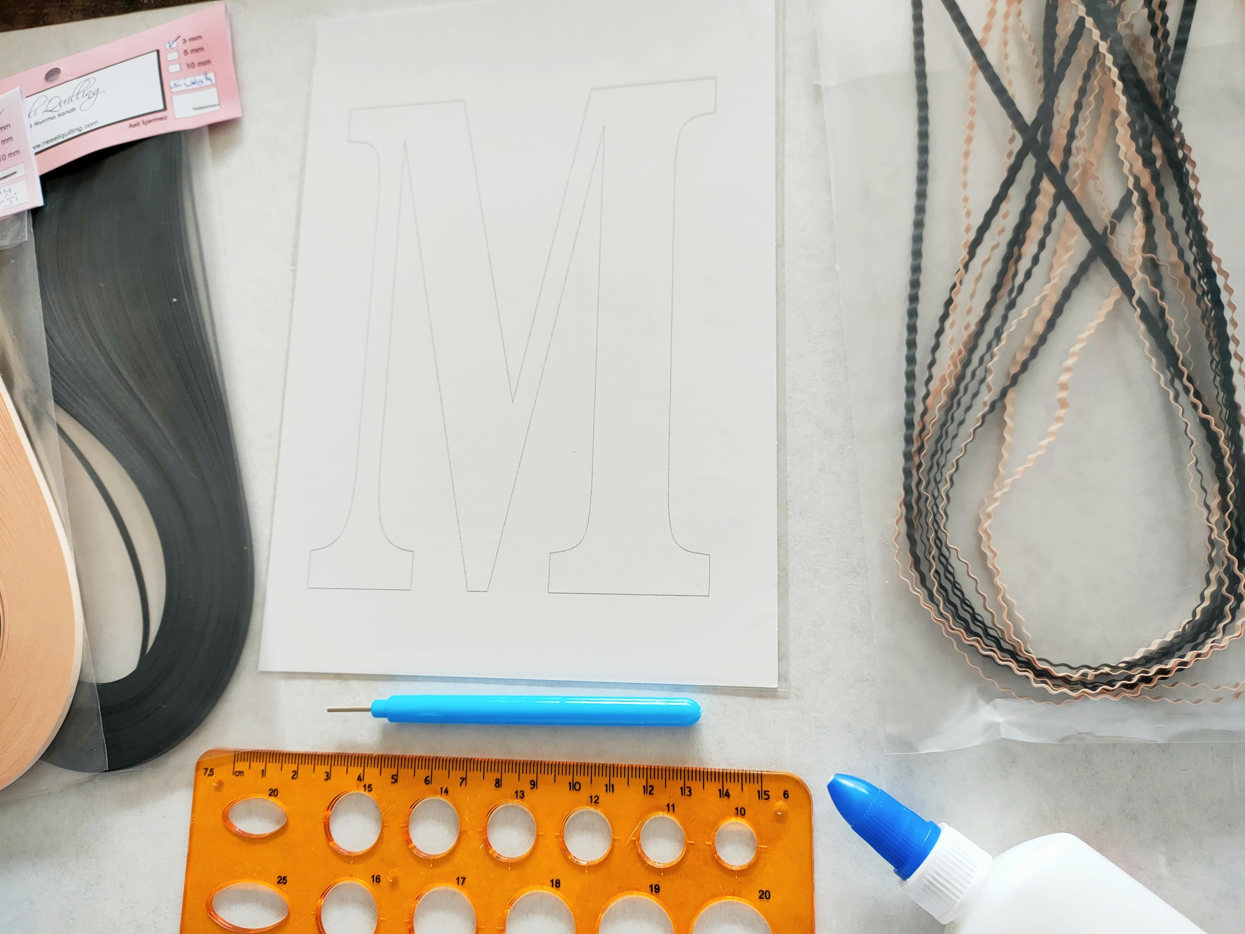 Quilling M Harfi VİDEOLU Başlangıç Kiti